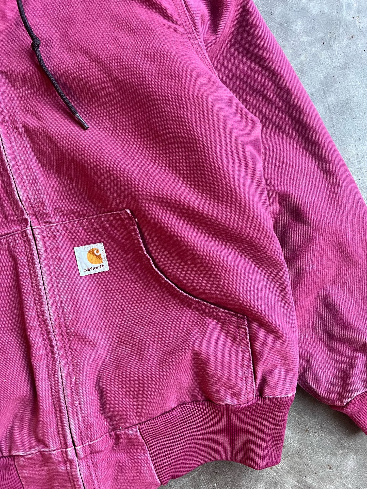 Vintage Fuchsia Hooded Carhartt Jacket - S