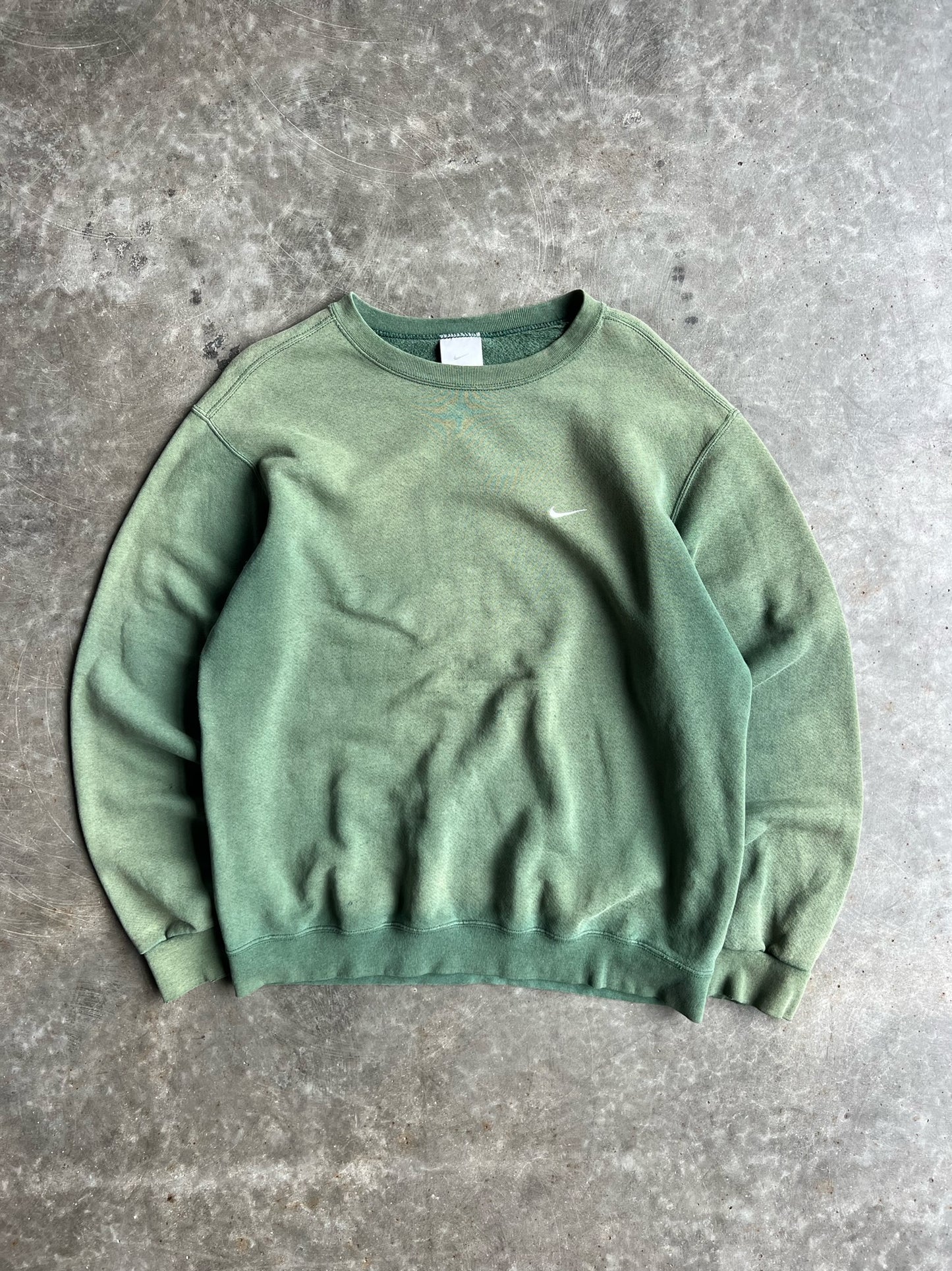 Vintage Faded Green Nike Crew - M