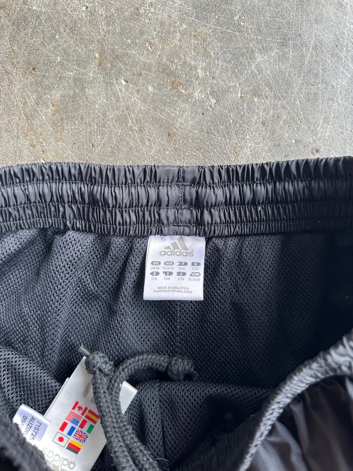 Reworked Black Adidas Shorts - XS