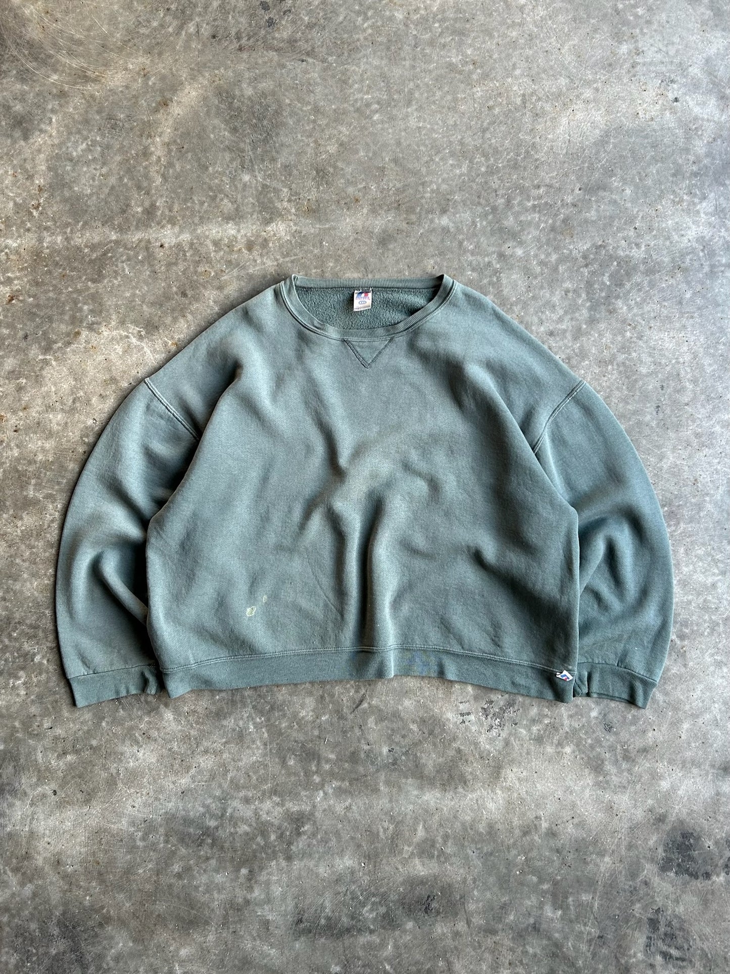 Vintage Olive Green Blank Russell Crew - XXL