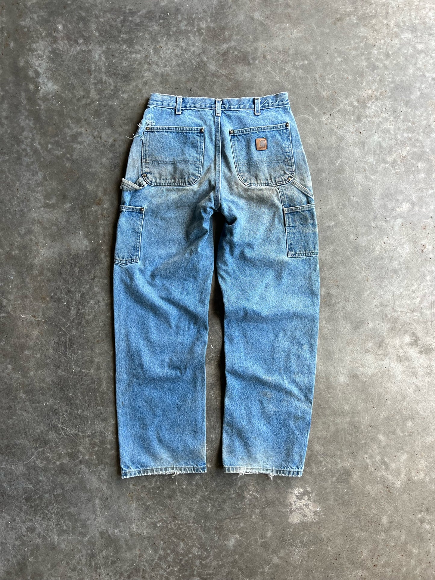 Vintage Faded Medium Wash Carhartt Double Knee Pants - 32