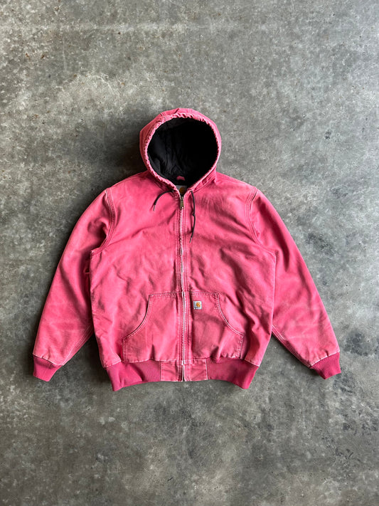 Hot Pink Hooded Carhartt Jacket - L