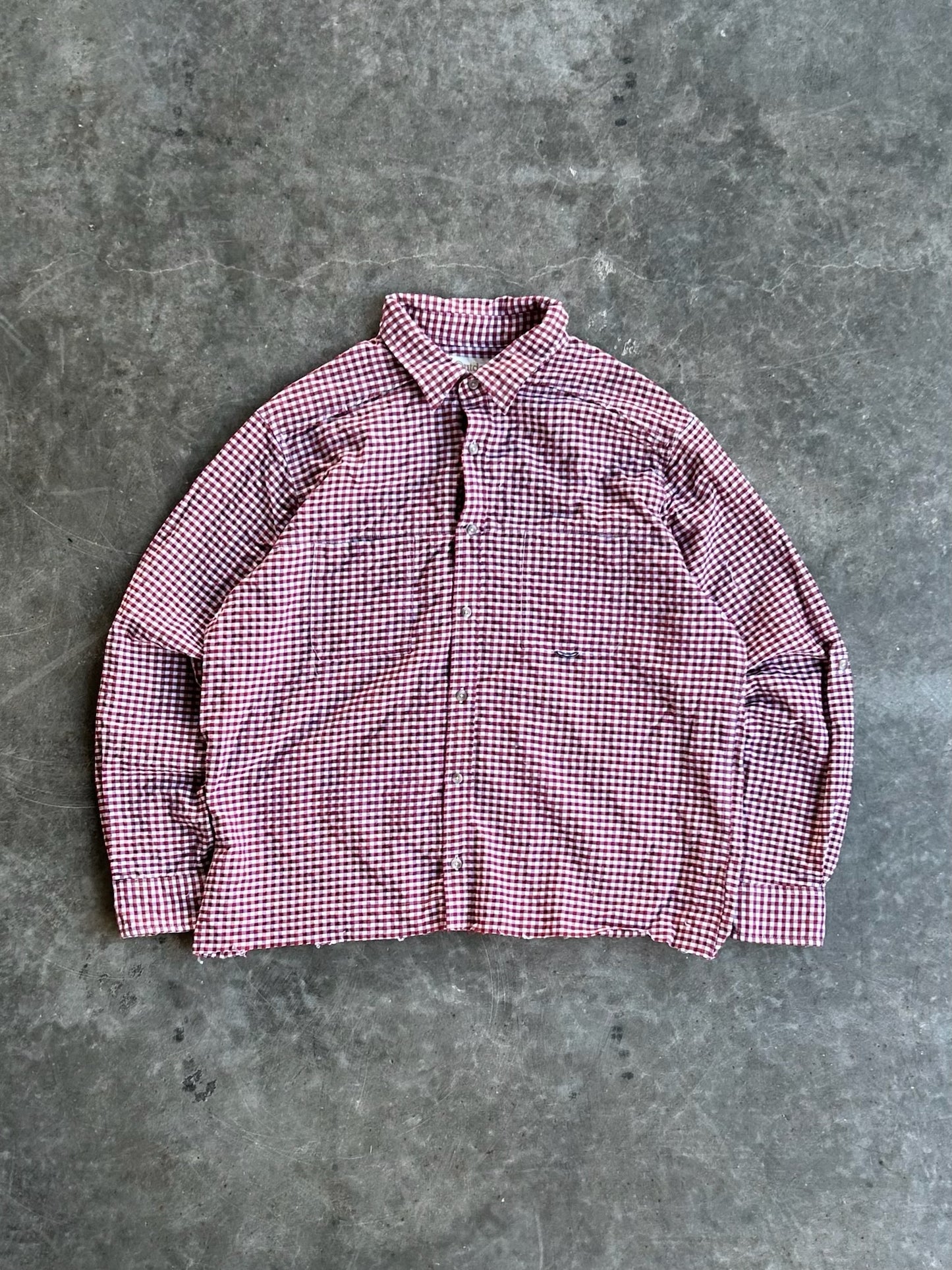 Red Plaid Long Sleeve Button-Down - XL