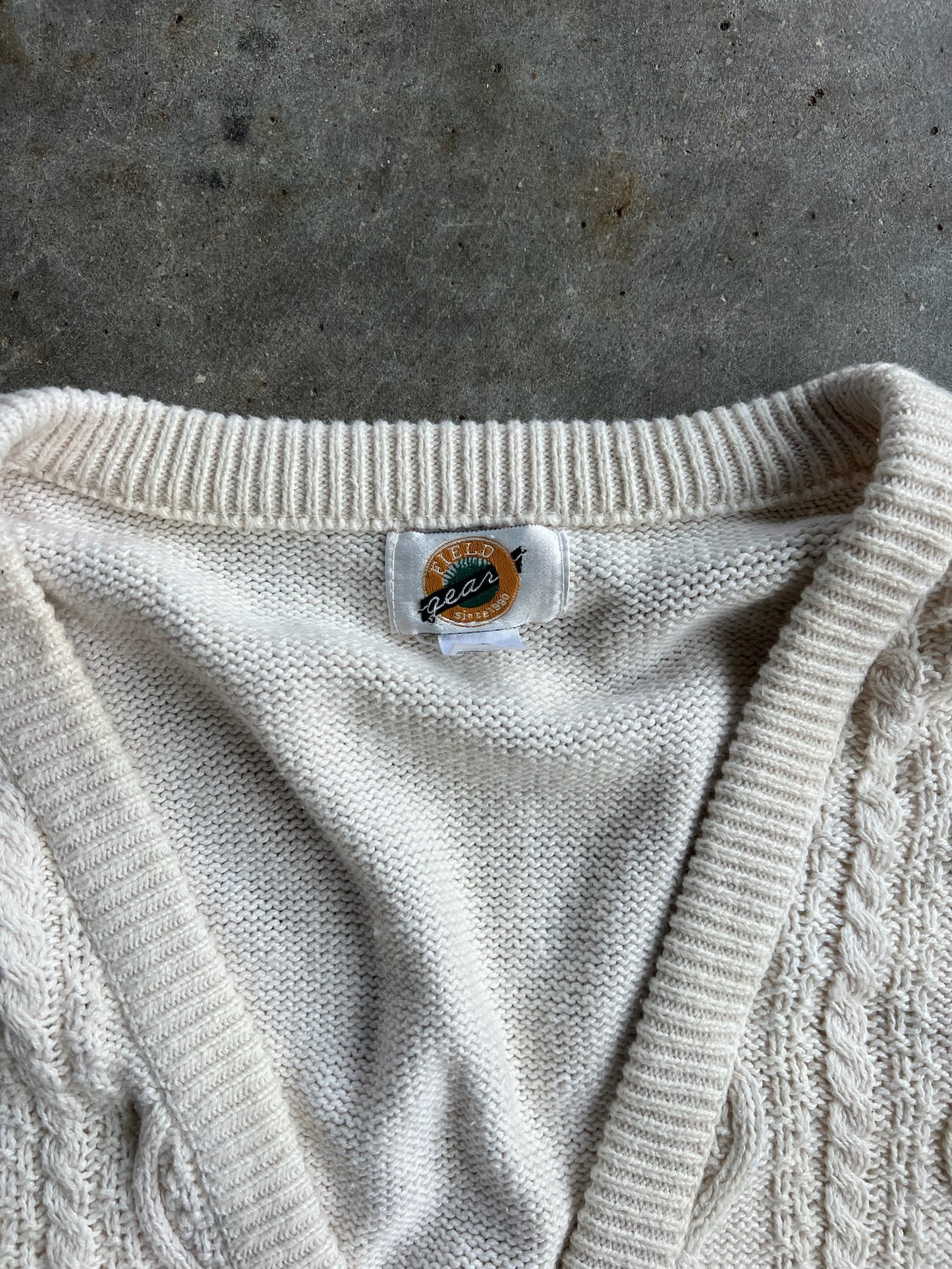 Vintage Field Gear White Sweater Vest - XL