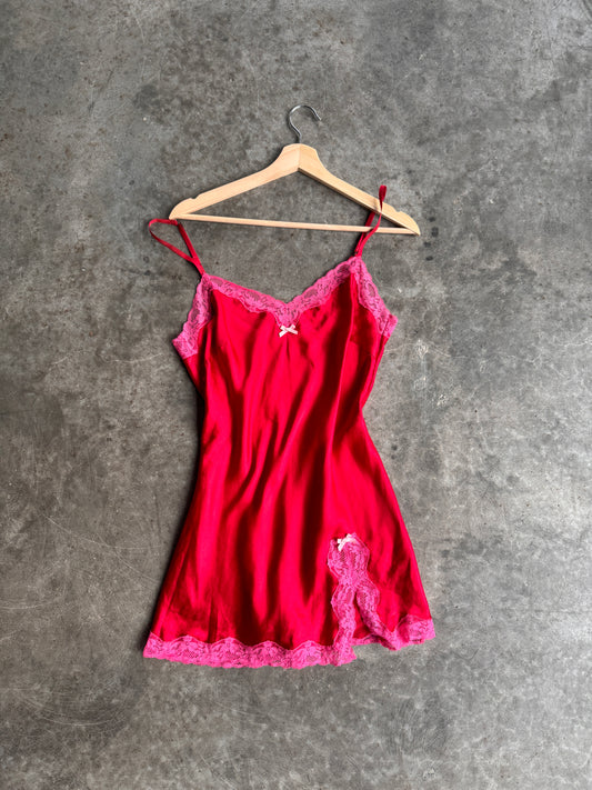 Vintage Victorias Secret Silky Red Dress - S