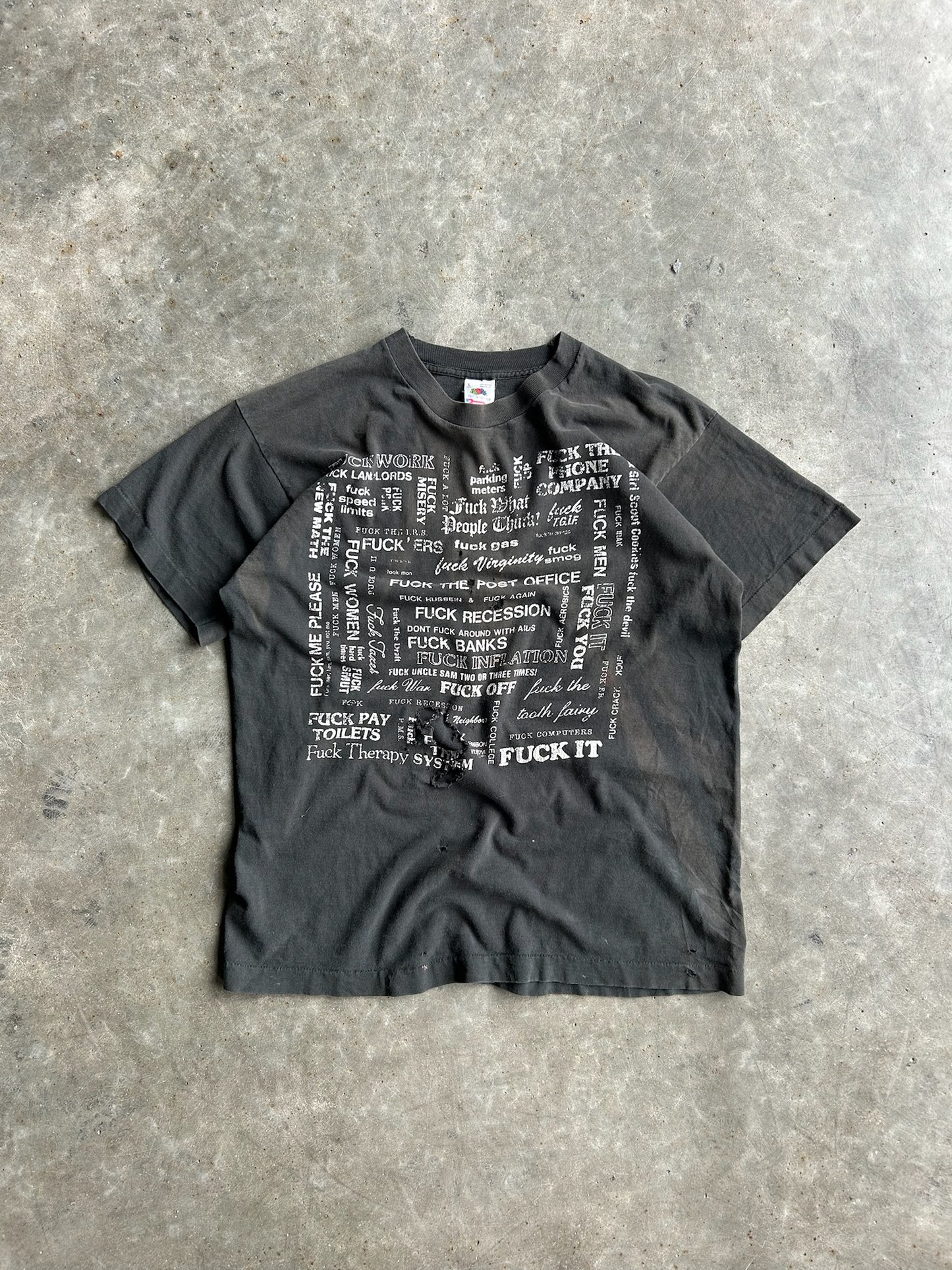 Vintage Black Profanity Shirt - L