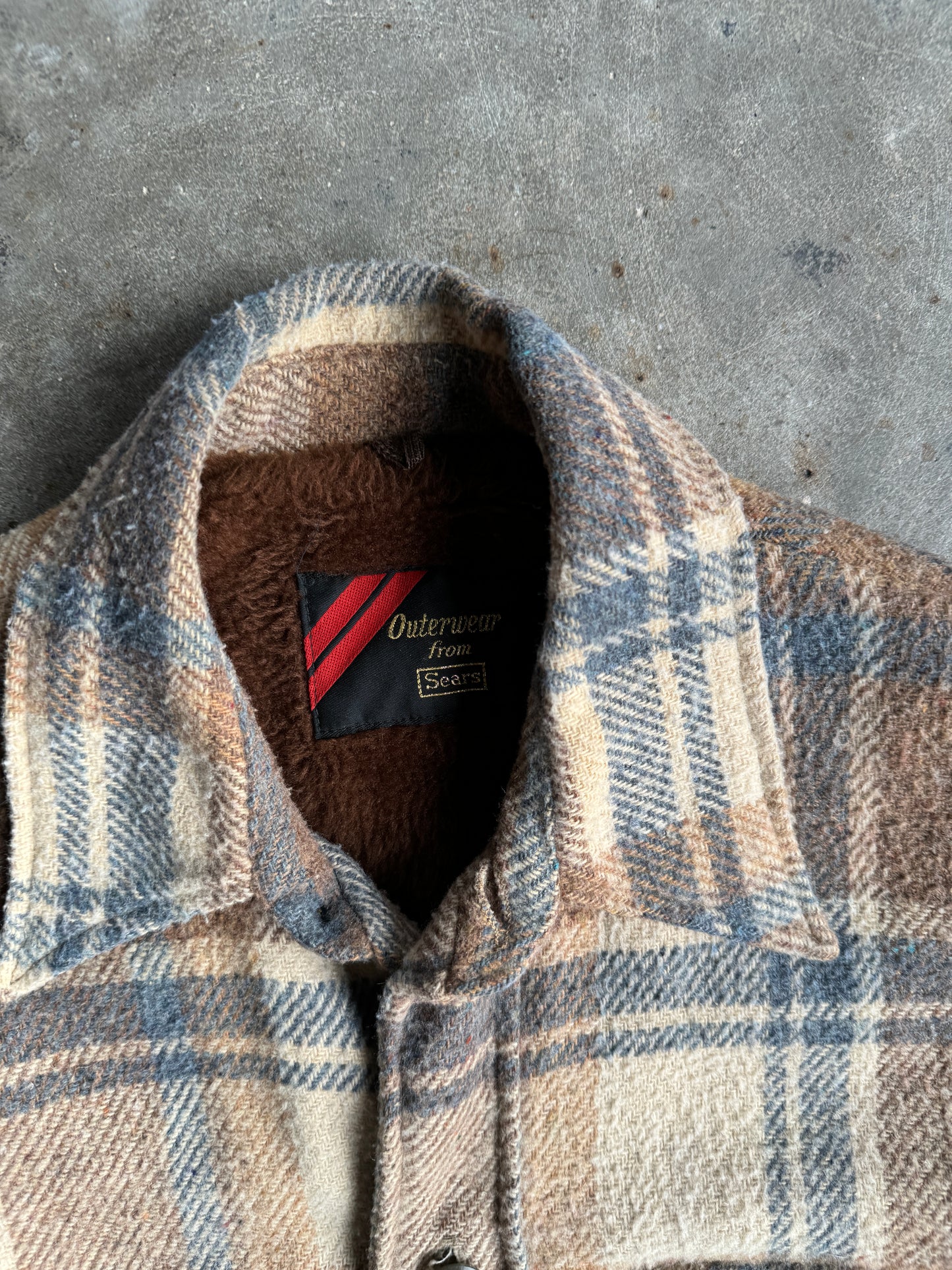 Vintage Sears Fleece Lined Flannel Jacket - M