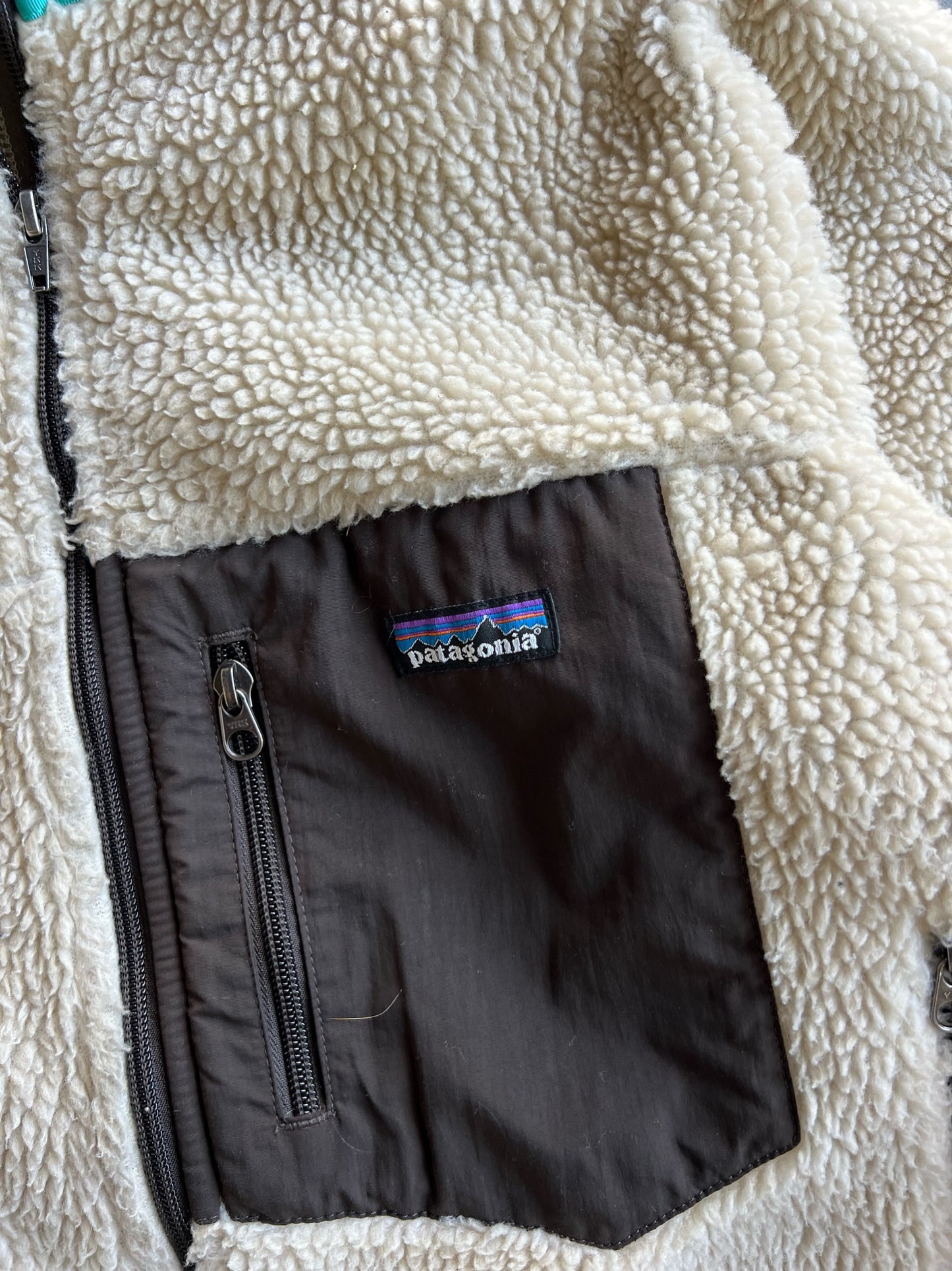 Vintage Cream Fleece Patagonia Zip Up - S