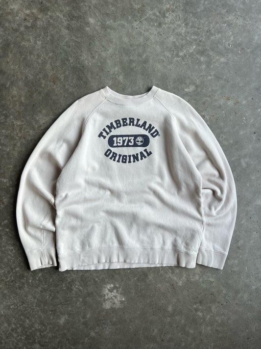 Vintage White Timberland Original Crew - M