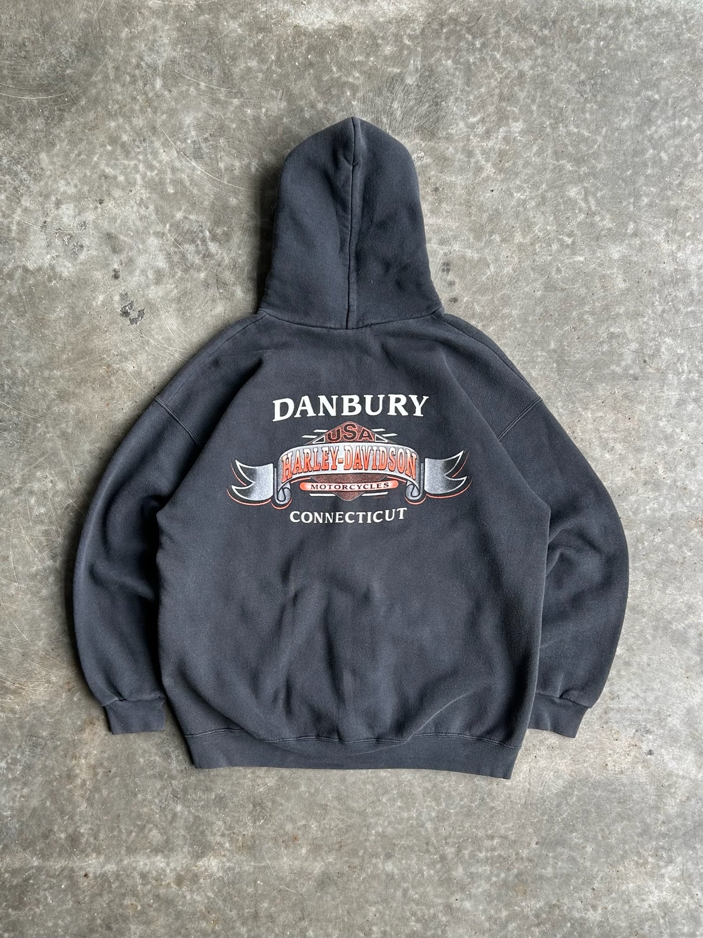 Vintage Faded Harley Davidson Hoodie - L