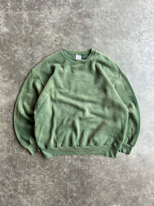 Vintage Green Blank Jerzees Crew - XL