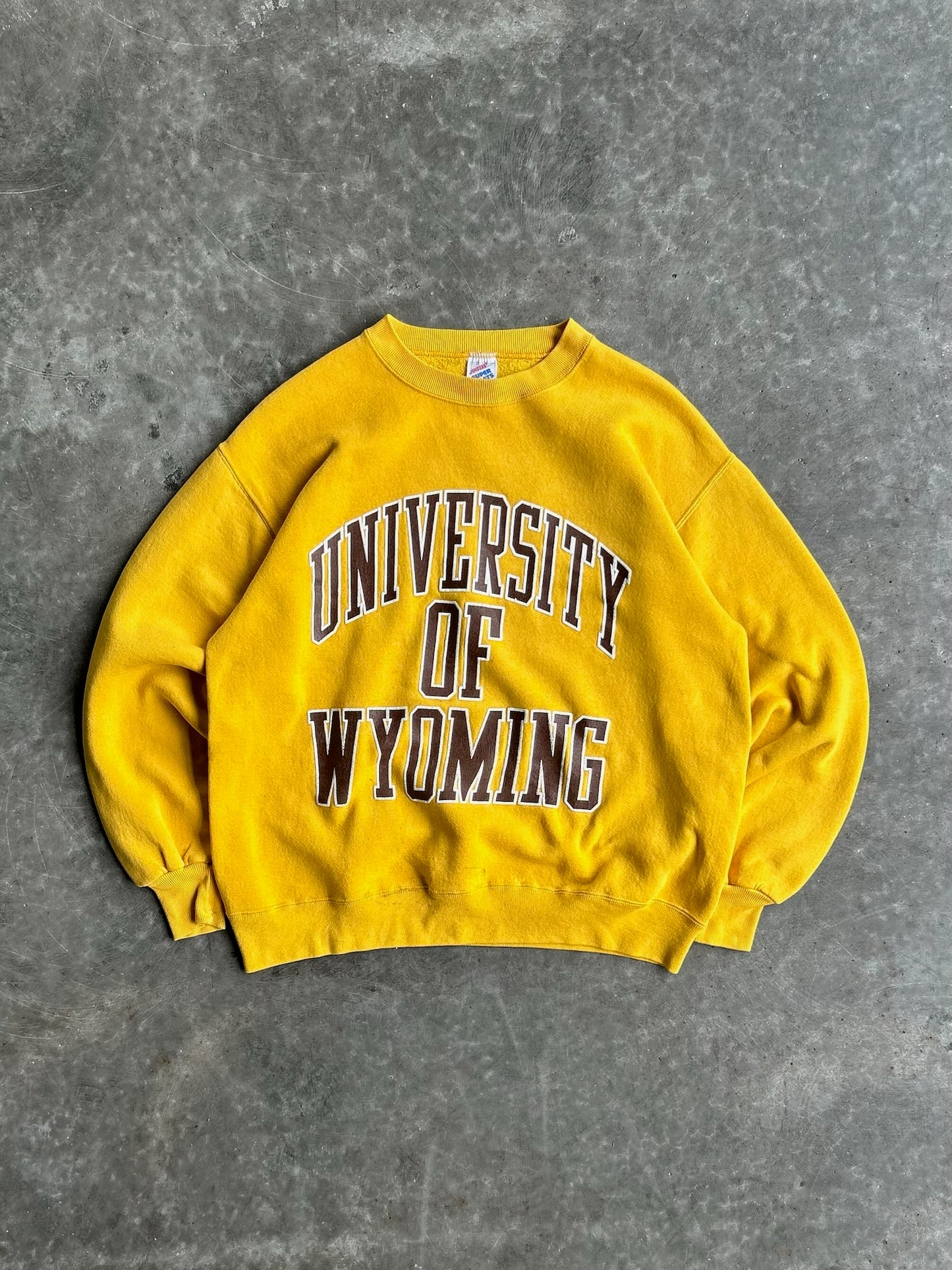 Vintage Yellow University Of Wyoming Crew - XL