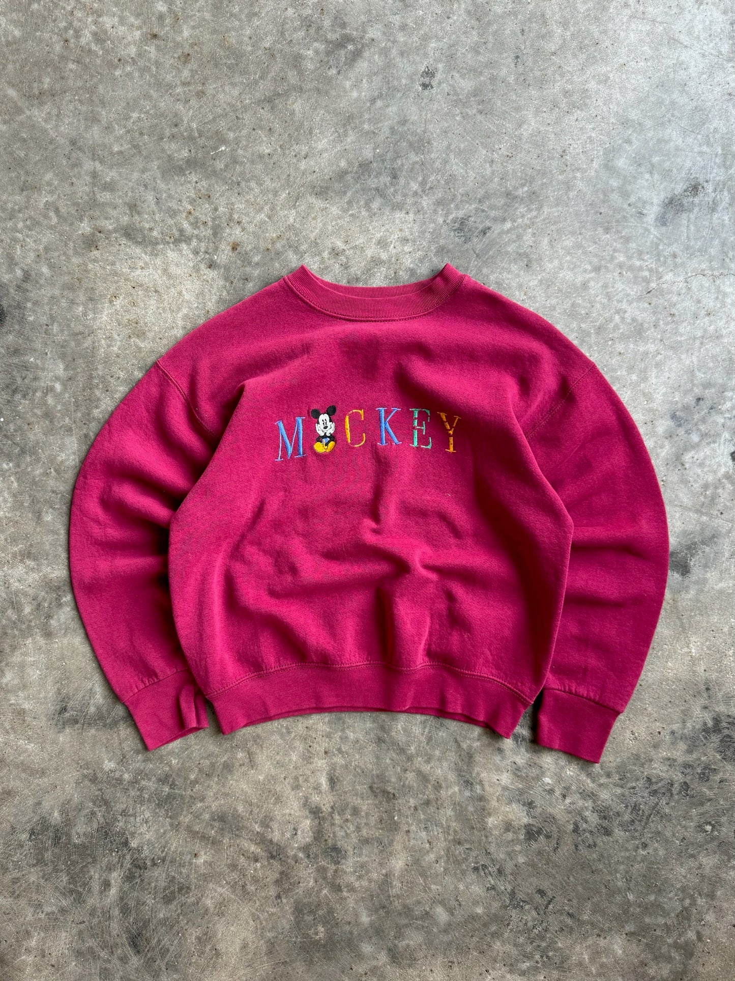 Vintage Maroon Mickey Crew - M