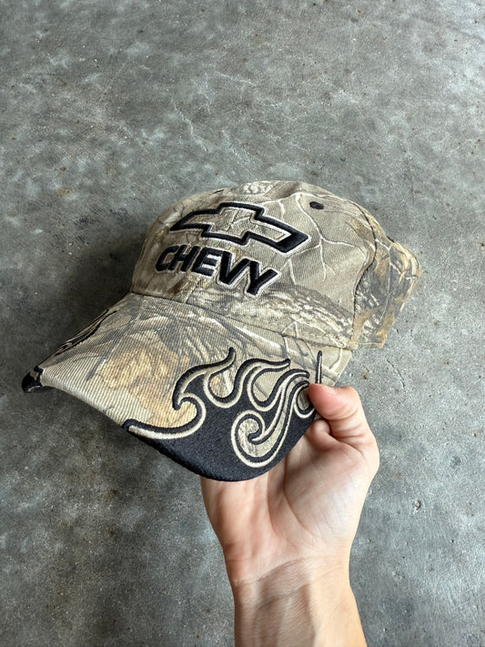 Vintage Chevy Flame Realtree Camo Fitted Hat