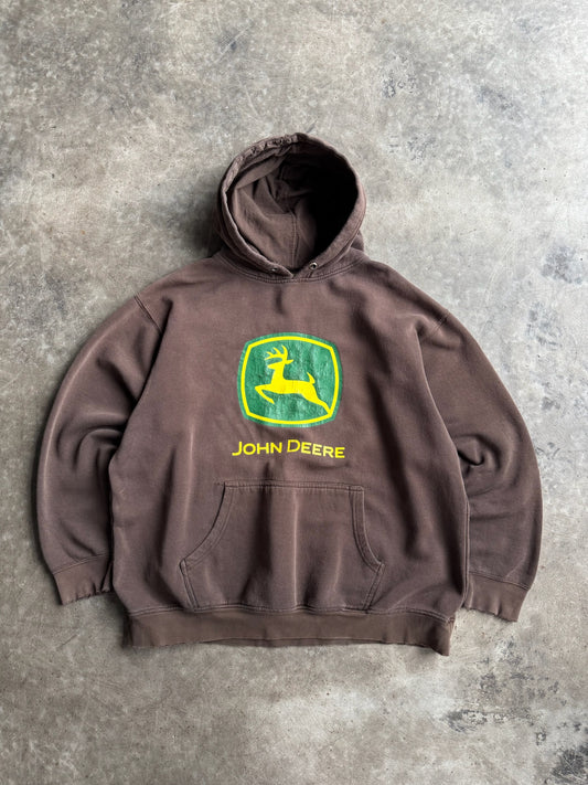 Vintage Brown John Deere Hoodie - XL