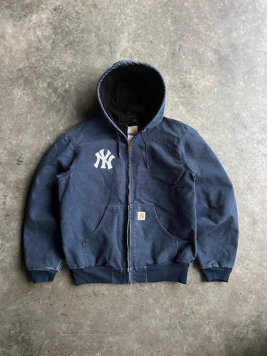 Vintage Yankees Navy Hooded Carhartt Jacket - M