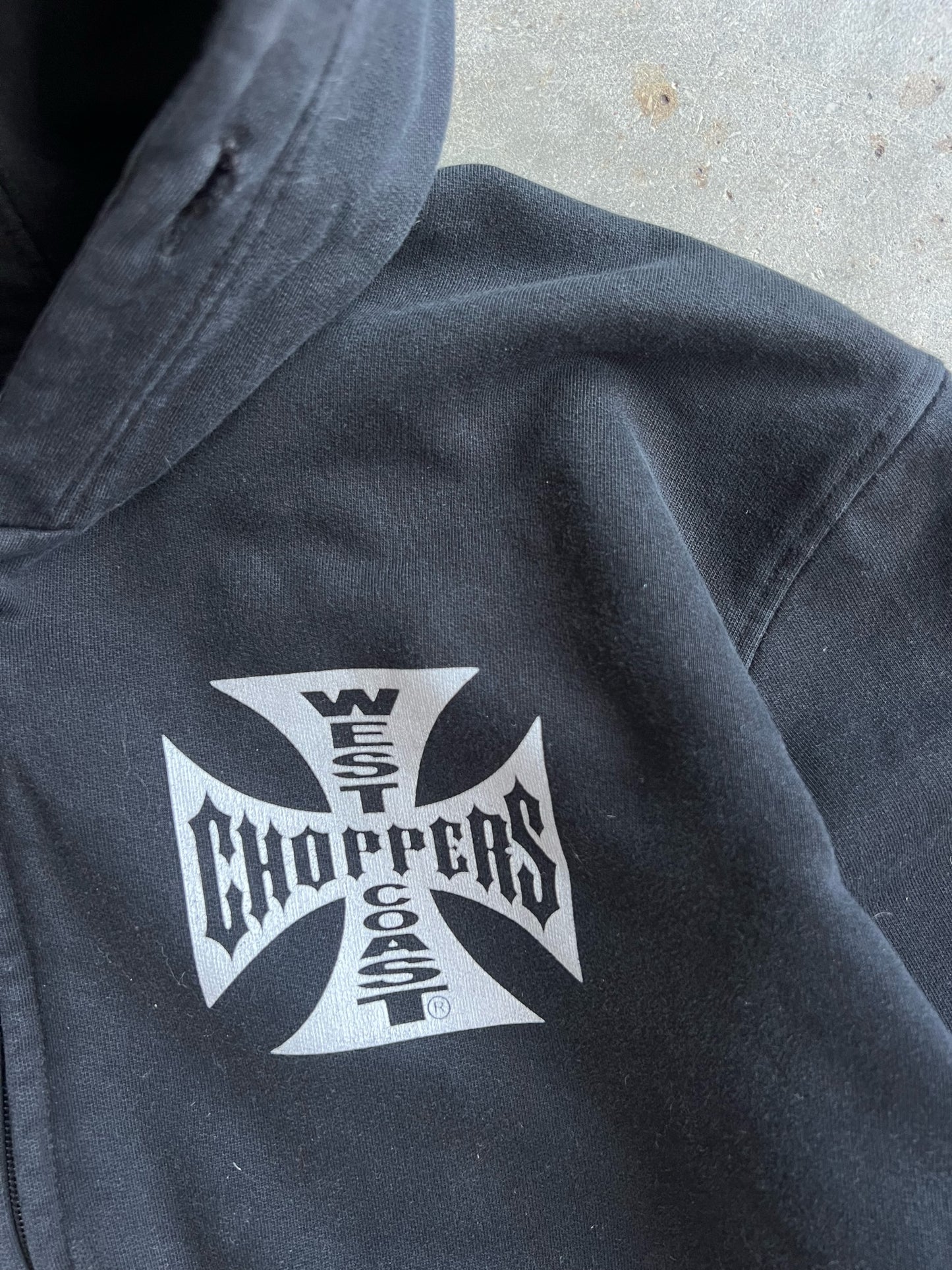 Vintage Black West Coast Choppers Zip Up Hoodie - XL