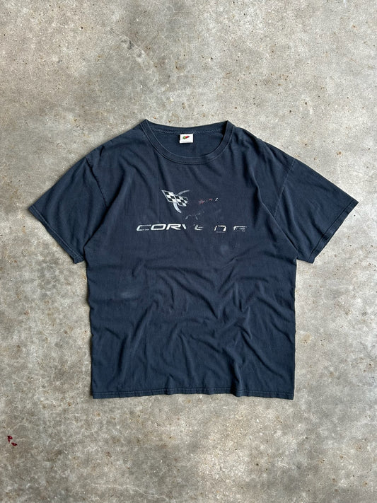 Vintage Faded Black Corvette Shirt - L