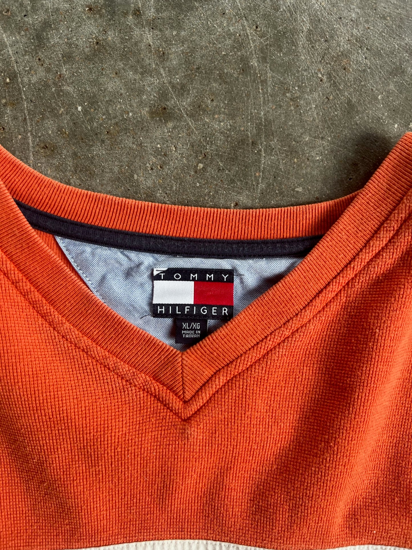 Vintage Orange Stripe Tommy Hilfiger Long Sleeve Shirt - L