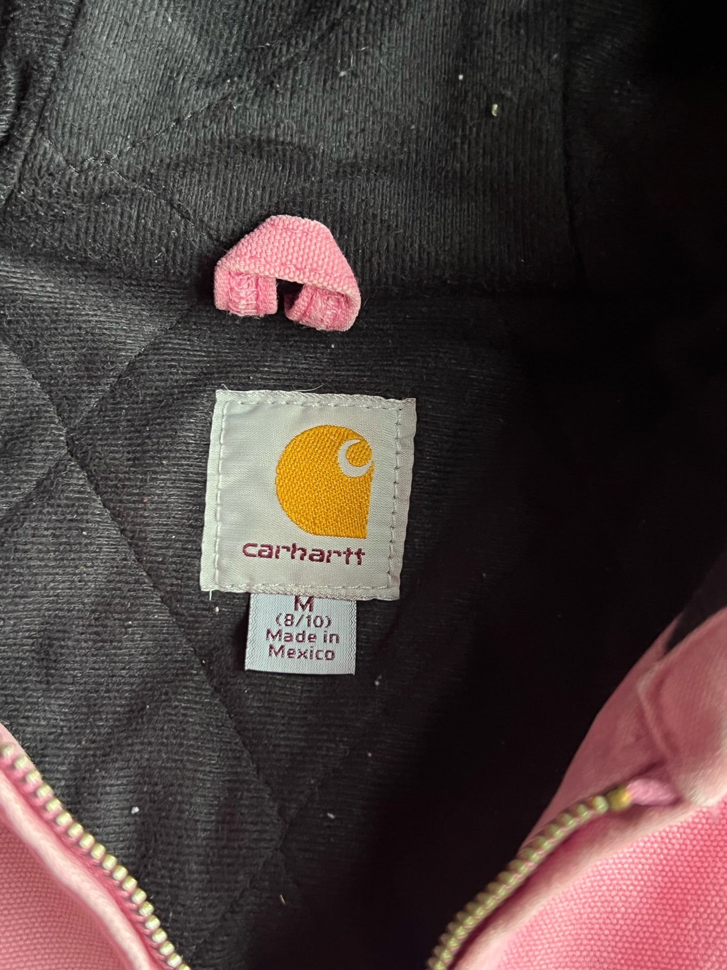 Vintage Baby Pink Hooded Carhartt Jacket - M