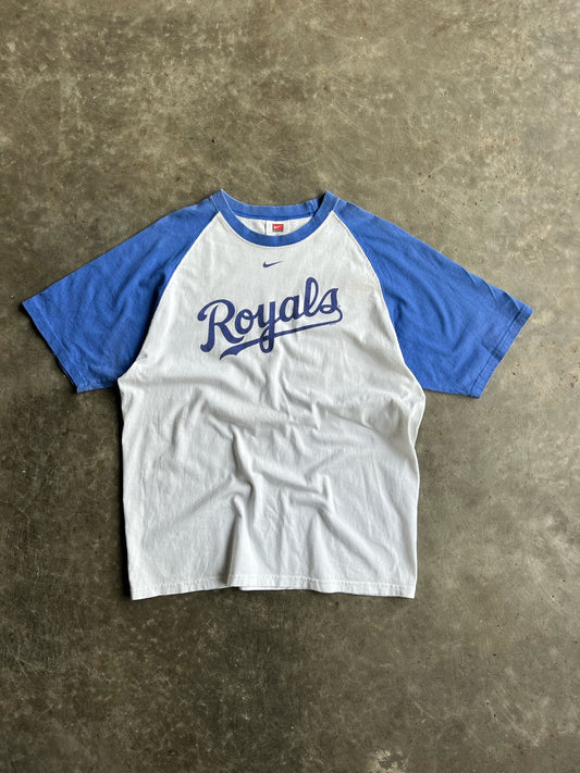 Vintage White/Blue Nike Royals Shirt - M