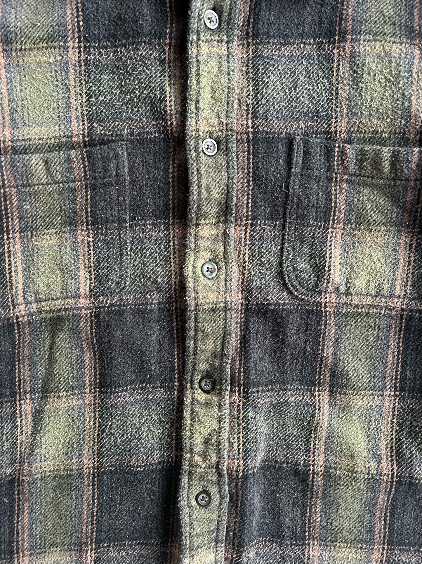 Vintage Dark Green St Johns Bay Cropped Flannel - L