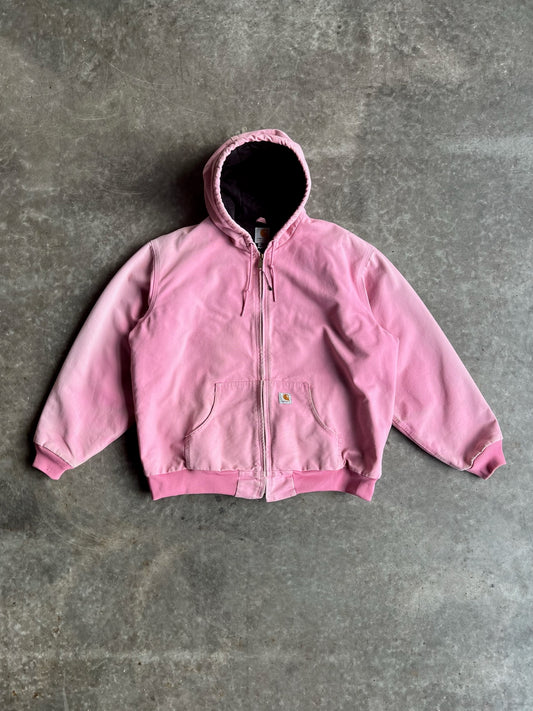 Baby Pink Hooded Carhartt Jacket - XXL