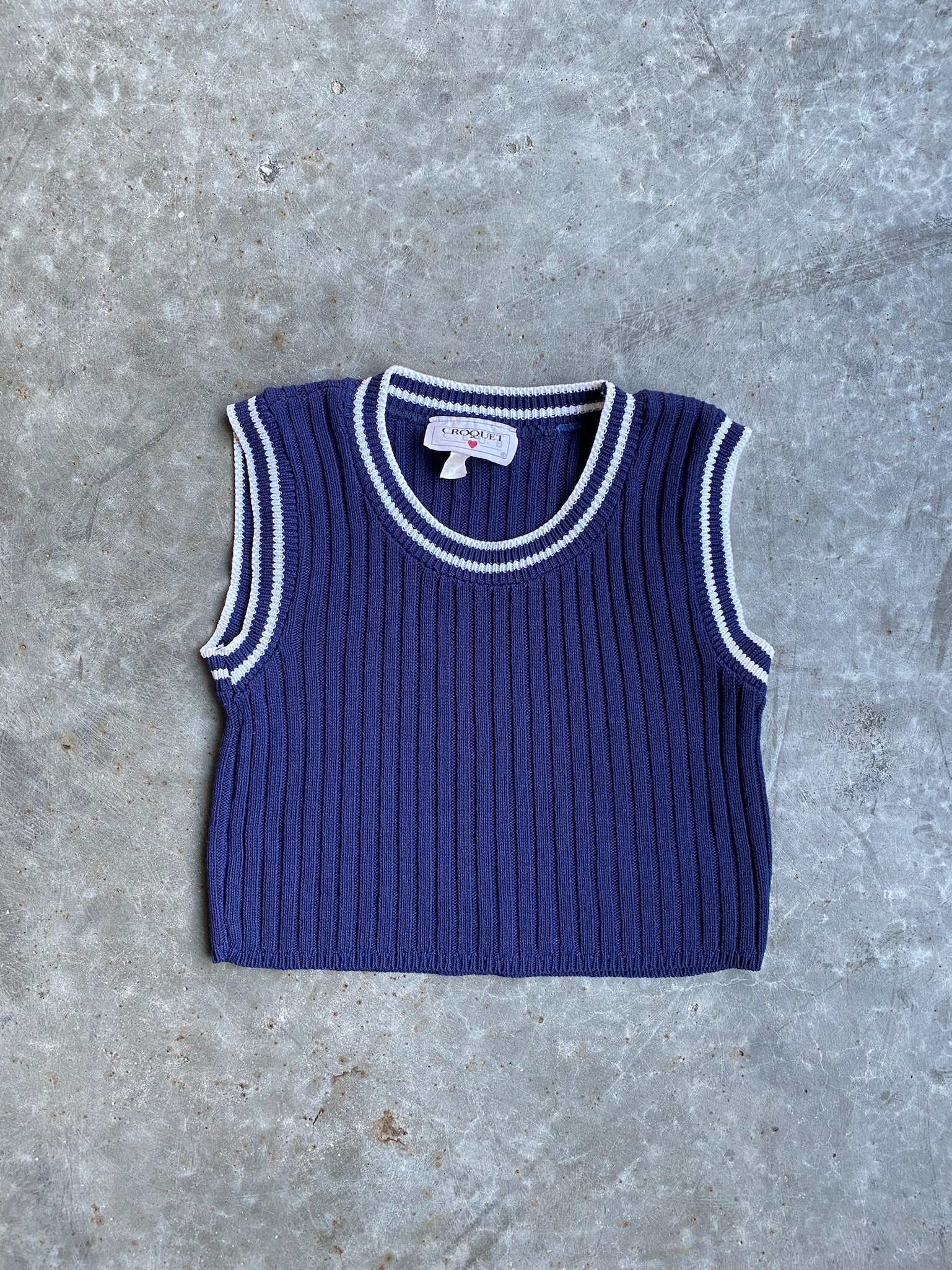Vintage Croquet Sweater Vest S AgedIvy