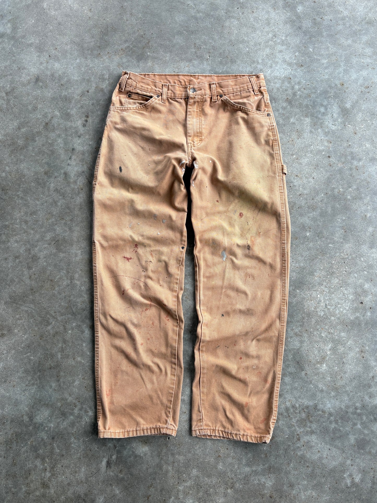 Vintage Tan Distressed Dickies Carpenter Pants - 32