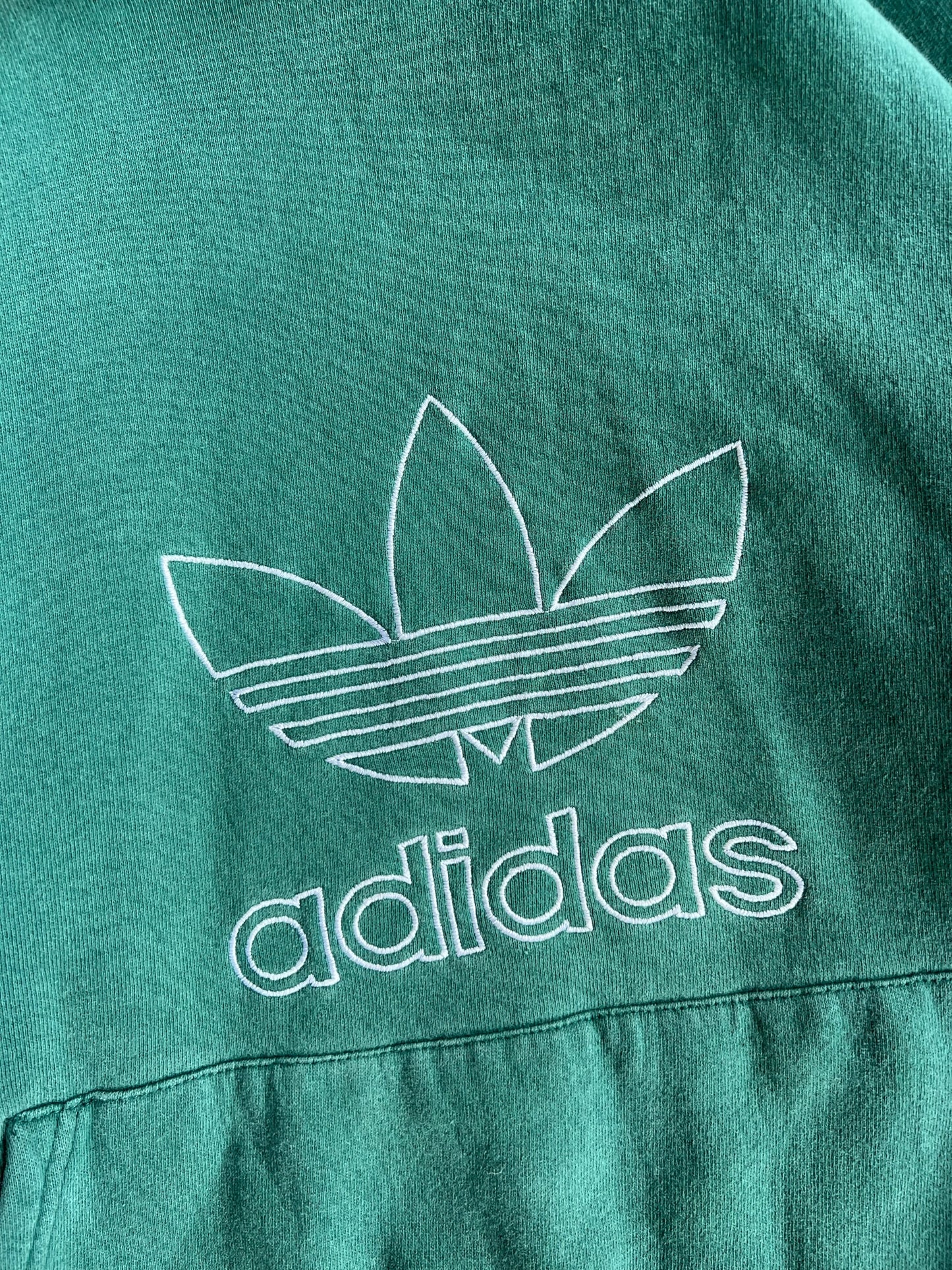 Vintage Green Adidas Hoodie - M