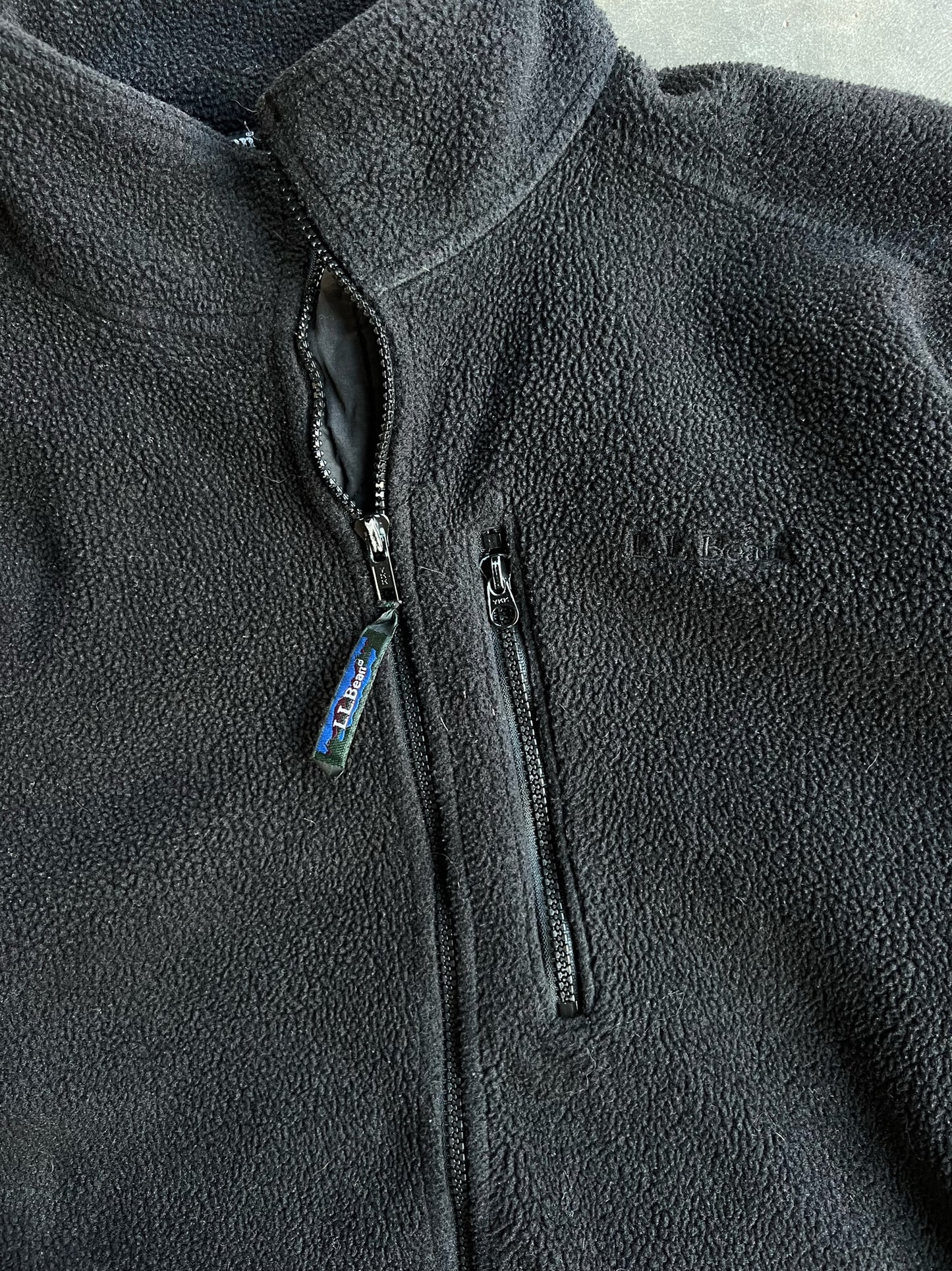 Vintage Black Fleece LL. Bean Zip Up - L