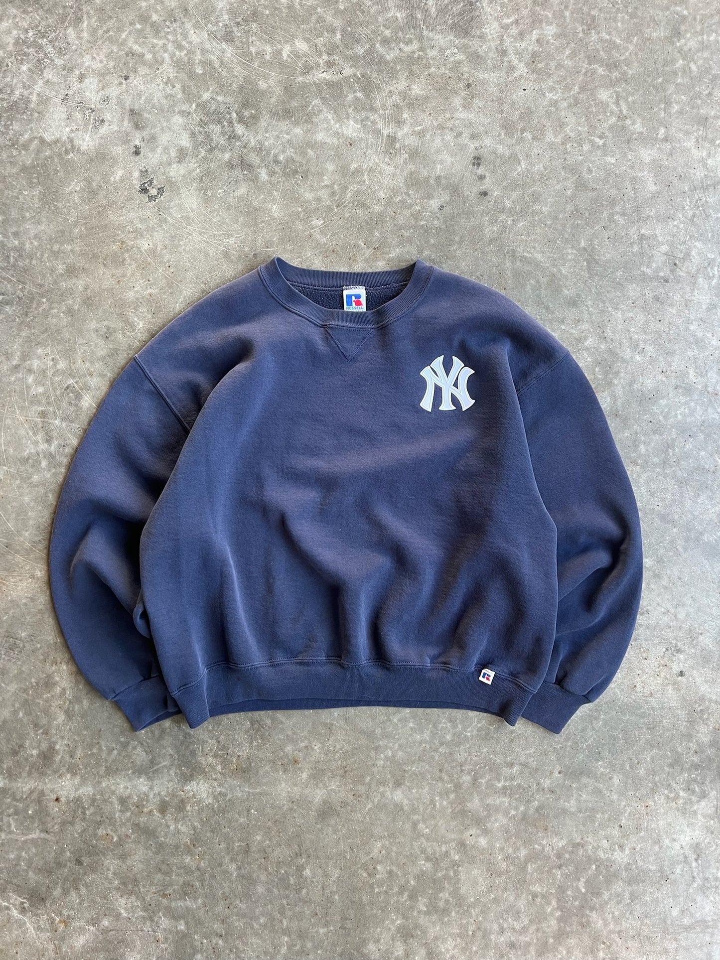 Vintage Russell Navy Yankees Crew - XL