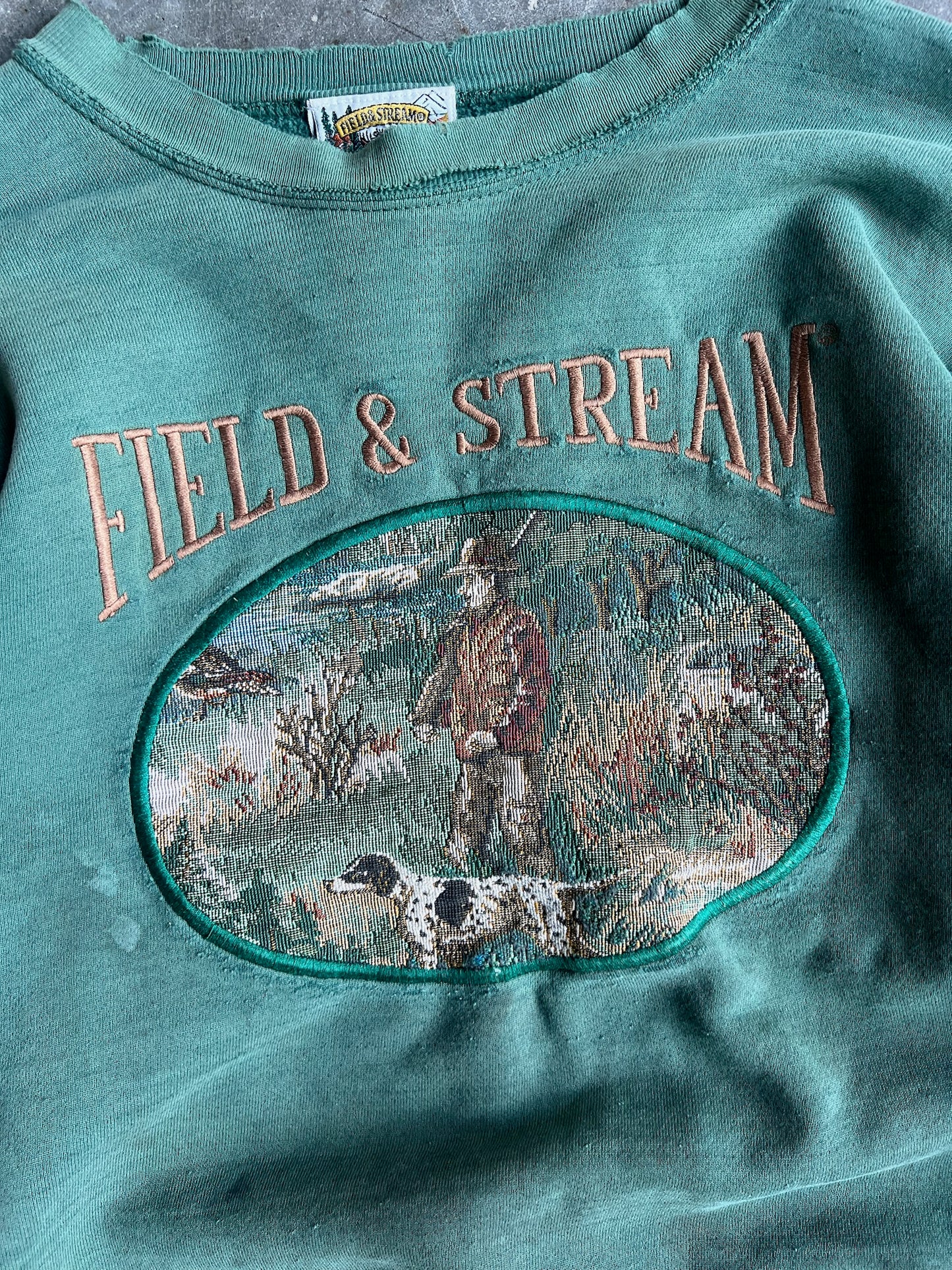 Vintage Green Field & Stream Crew - M