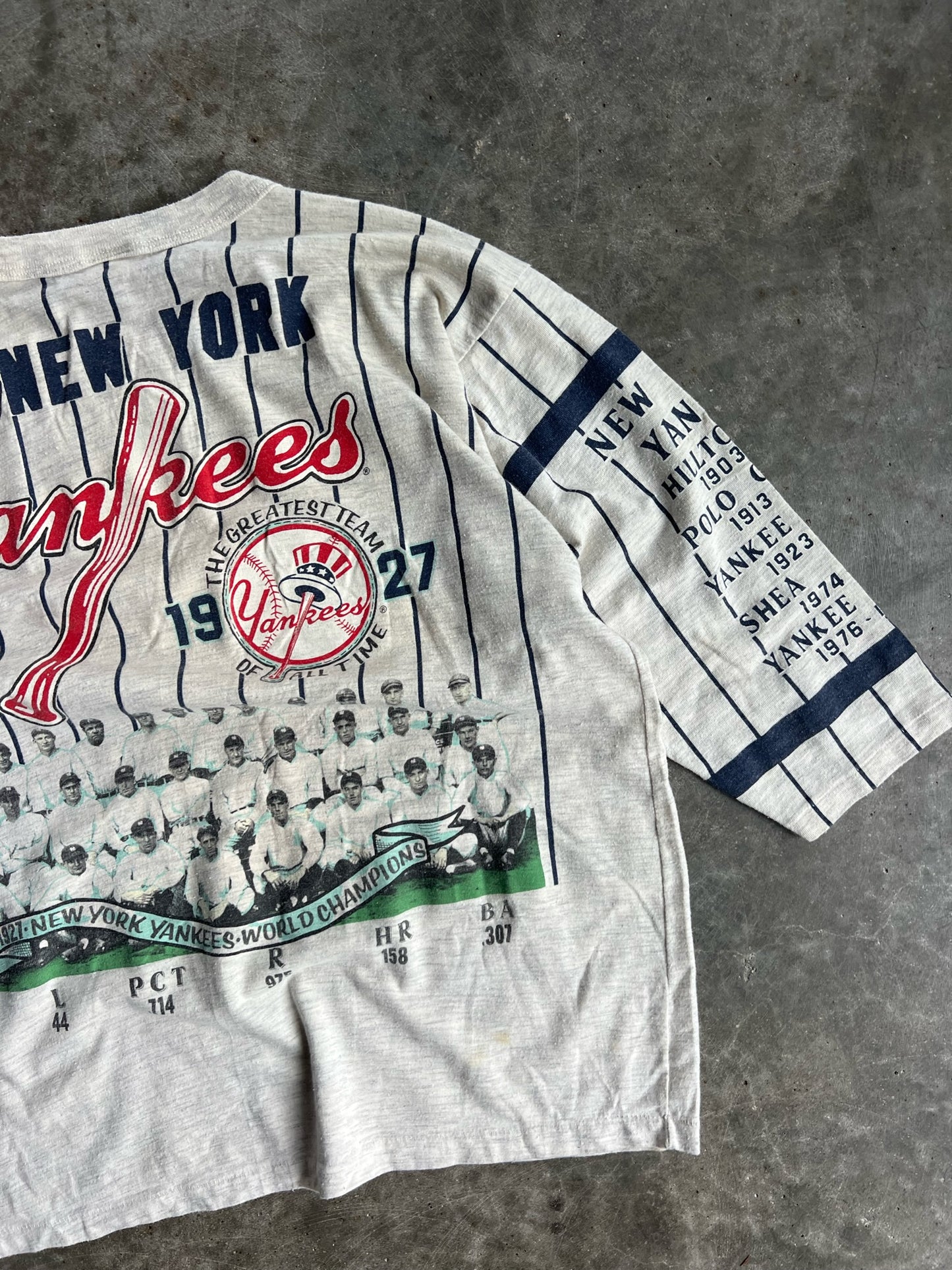 Vintage Striped New York Yankees Long Gone Shirt - XL