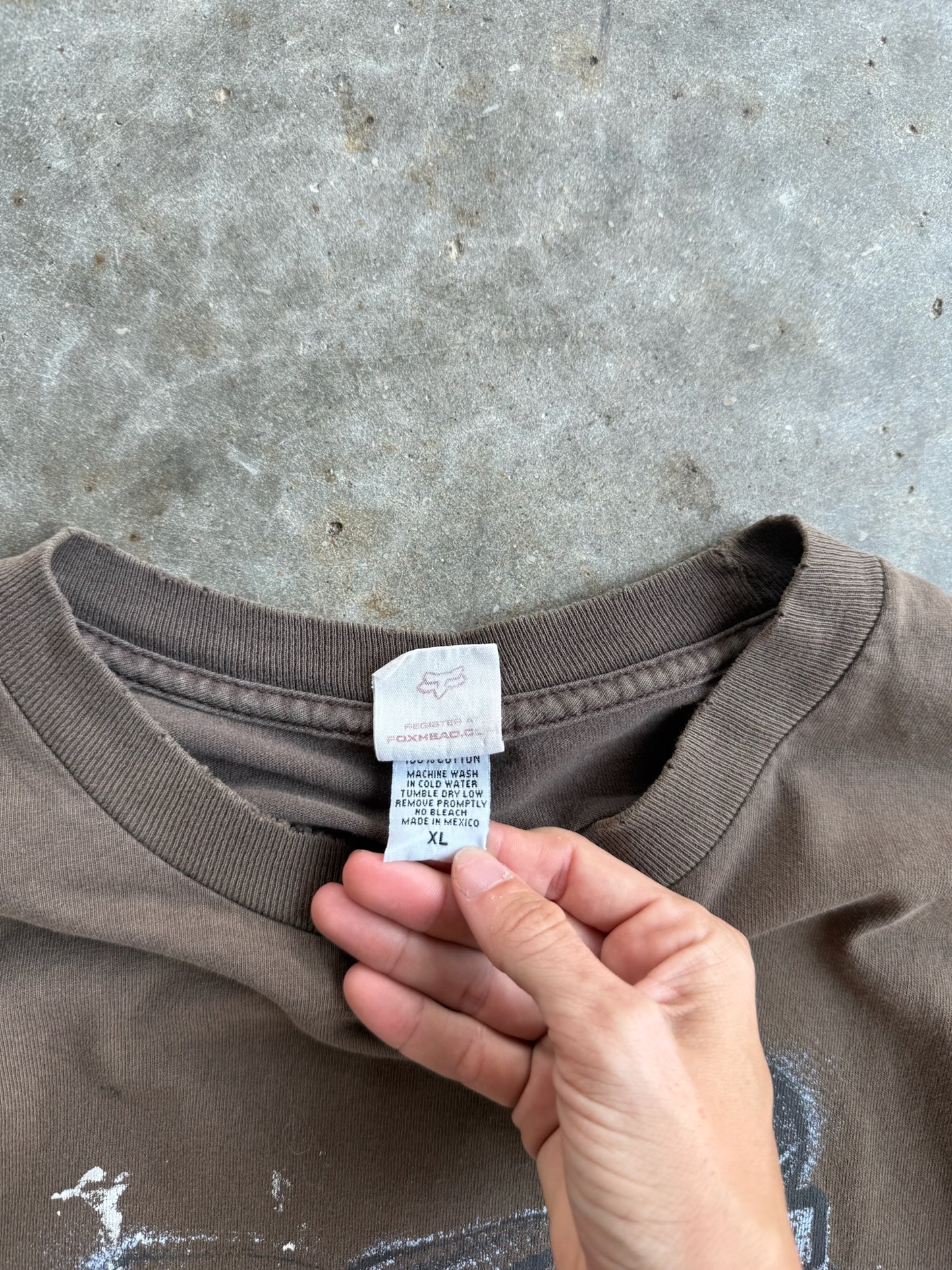 Vintage Brown Fox Racing Distressed Tee - XL