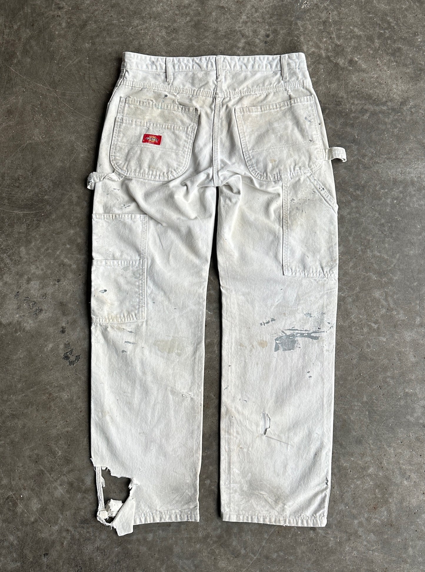 Vintage Distressed White Dickies Carpenter Pants - 32