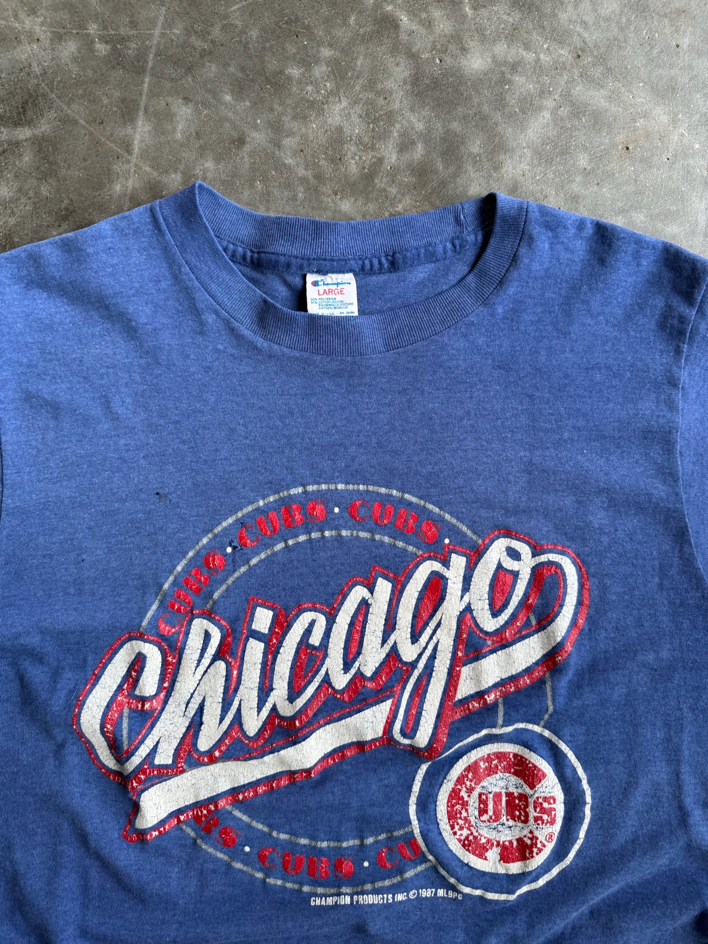 Vintage Single Stitch Chicago Cubs Distressed Tee - L