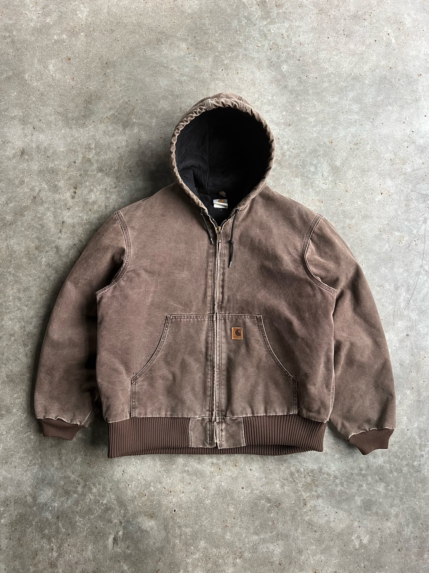 Vintage Brown Hooded Carhartt Jacket - XL