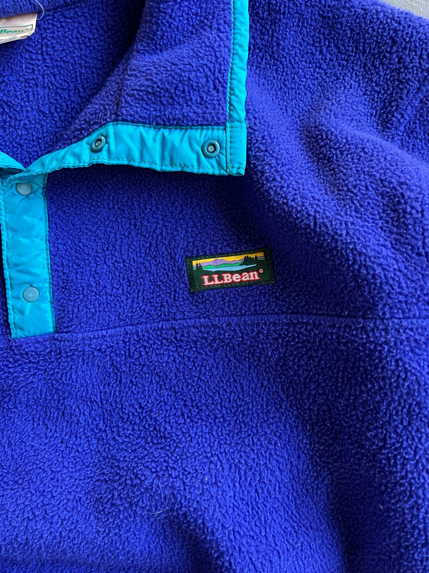 Vintage Blue Fleece LL. Bean T Snap - L