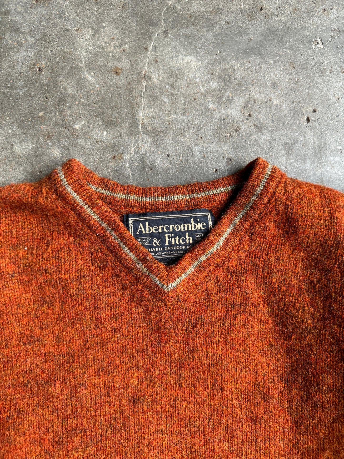 Vintage Abercrombie & Fitch Orange Wool Sweater - M