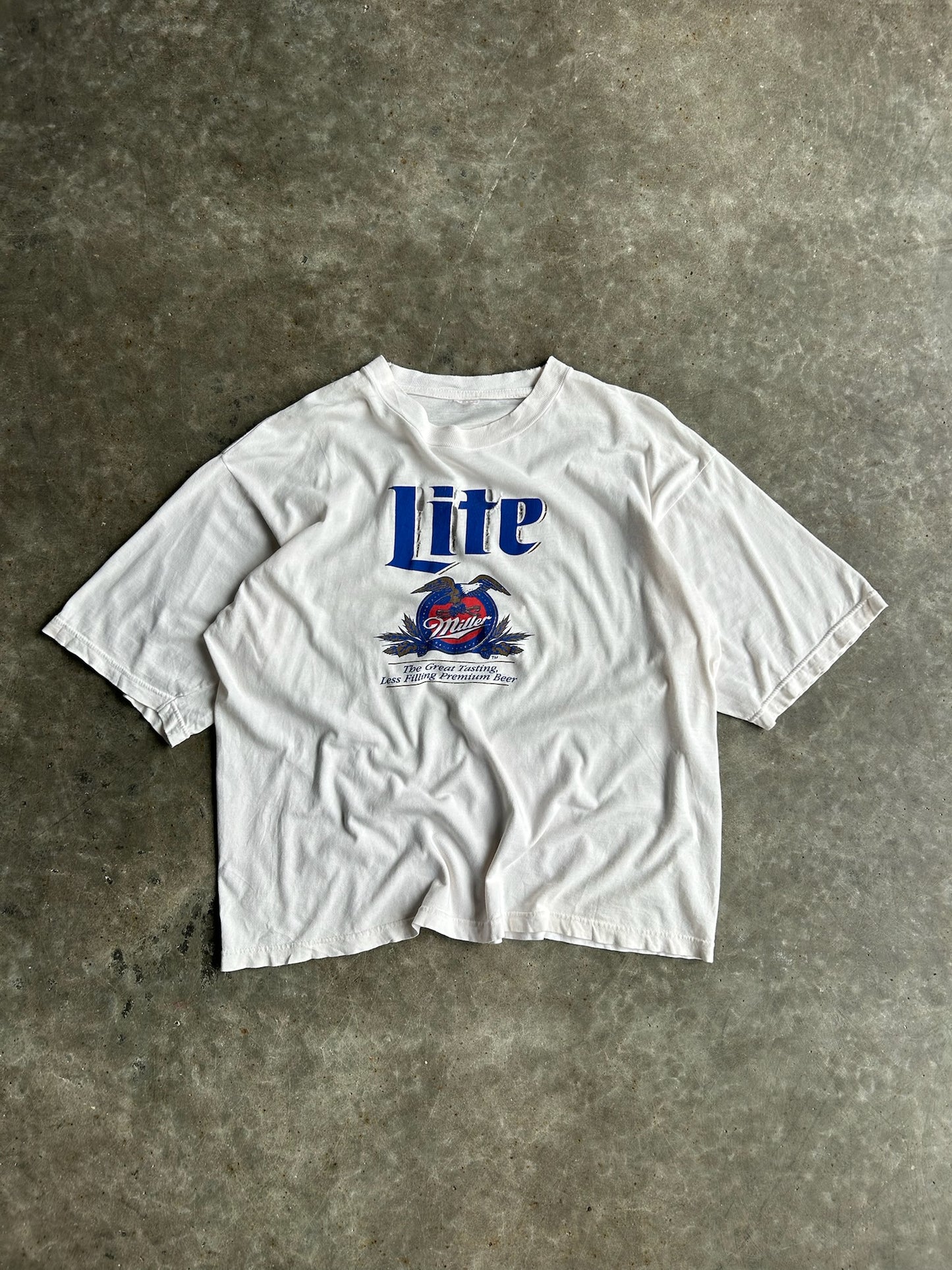 Vintage White Miller Lite Shirt - XL