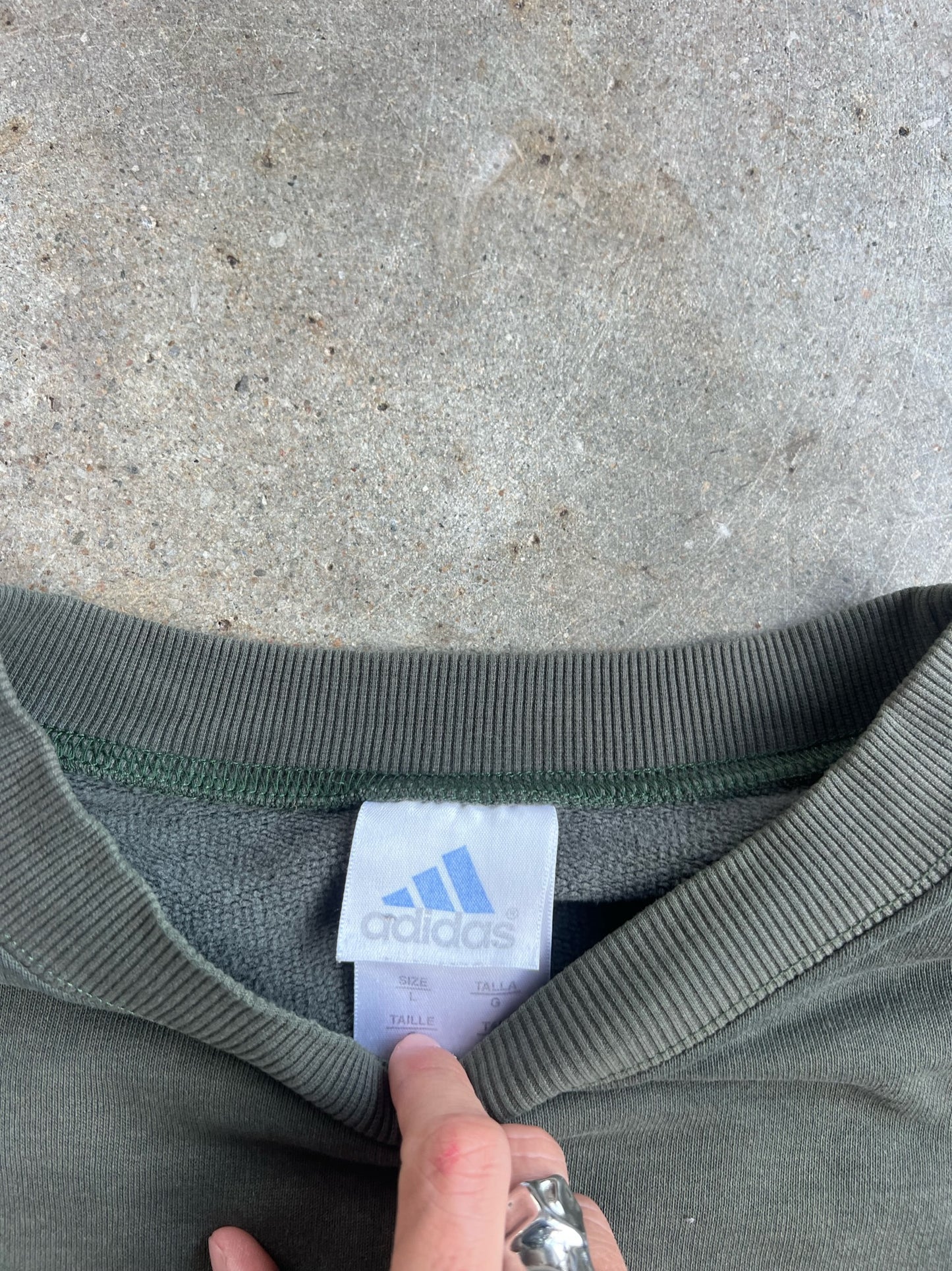 Vintage Green Adidas Crew - L