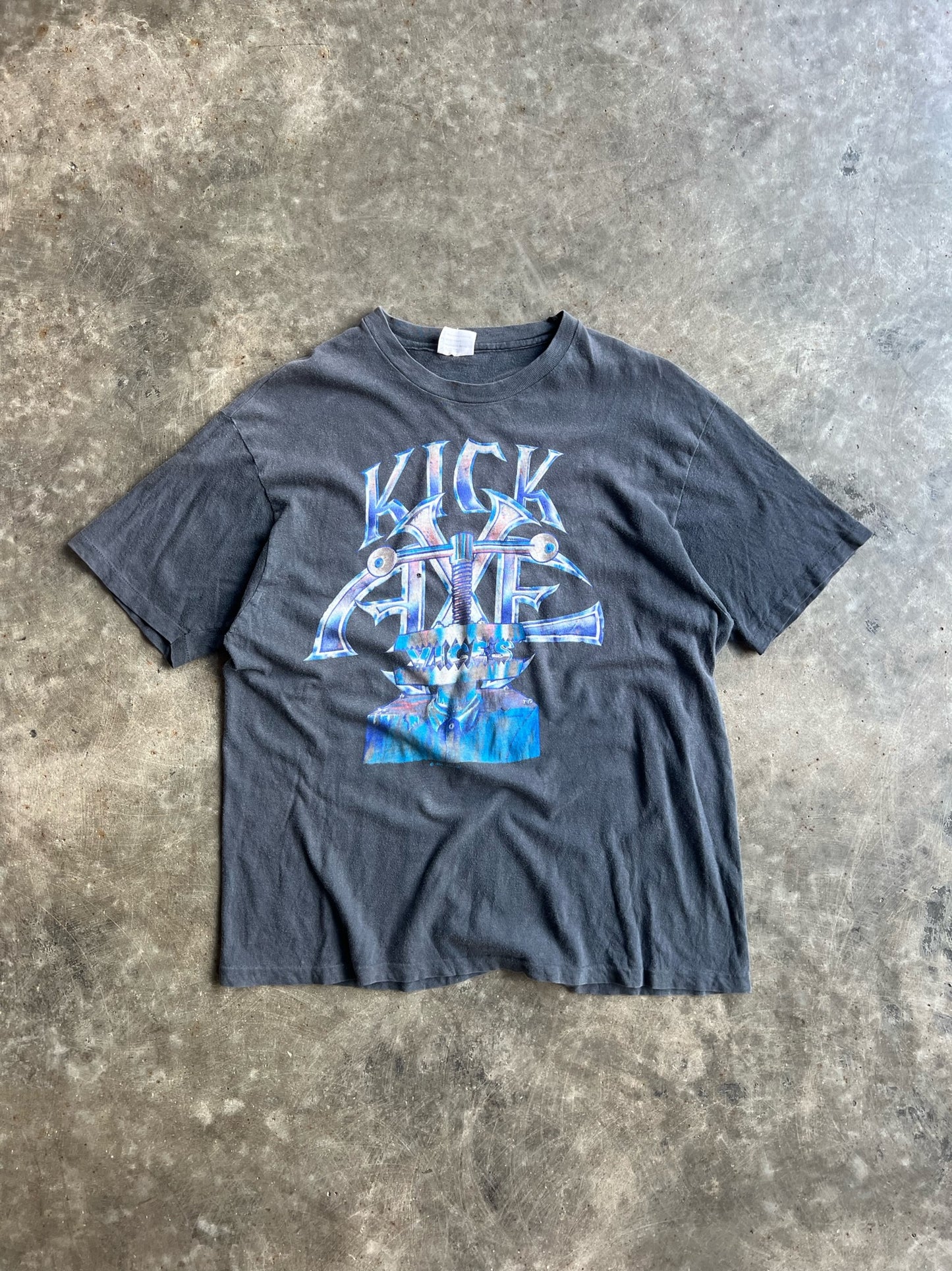 Vintage Grey Kick Axe Vices Shirt - XL