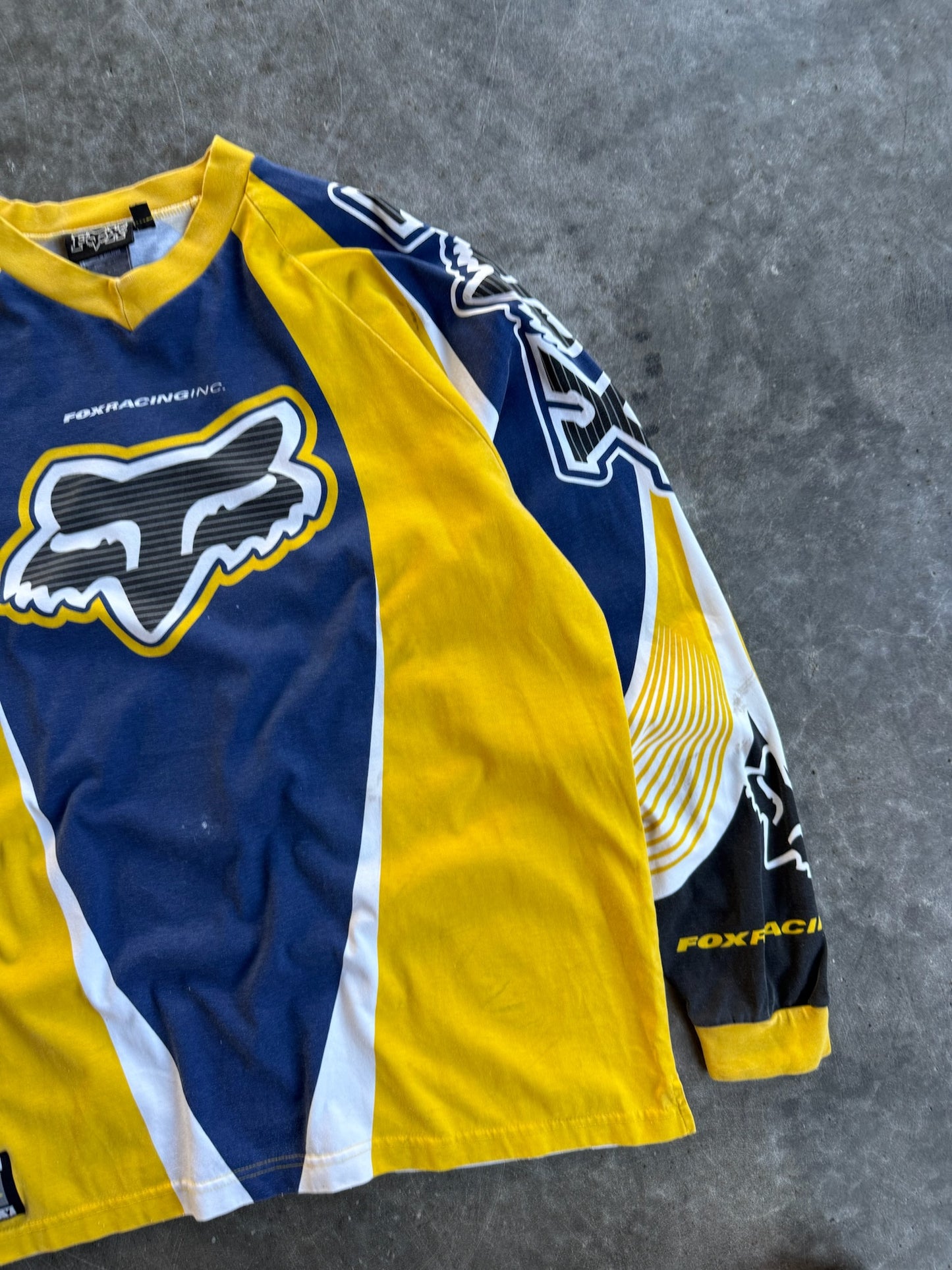 Vintage Fox Racing Inc Blue/Yellow Racing Jersey  - XL