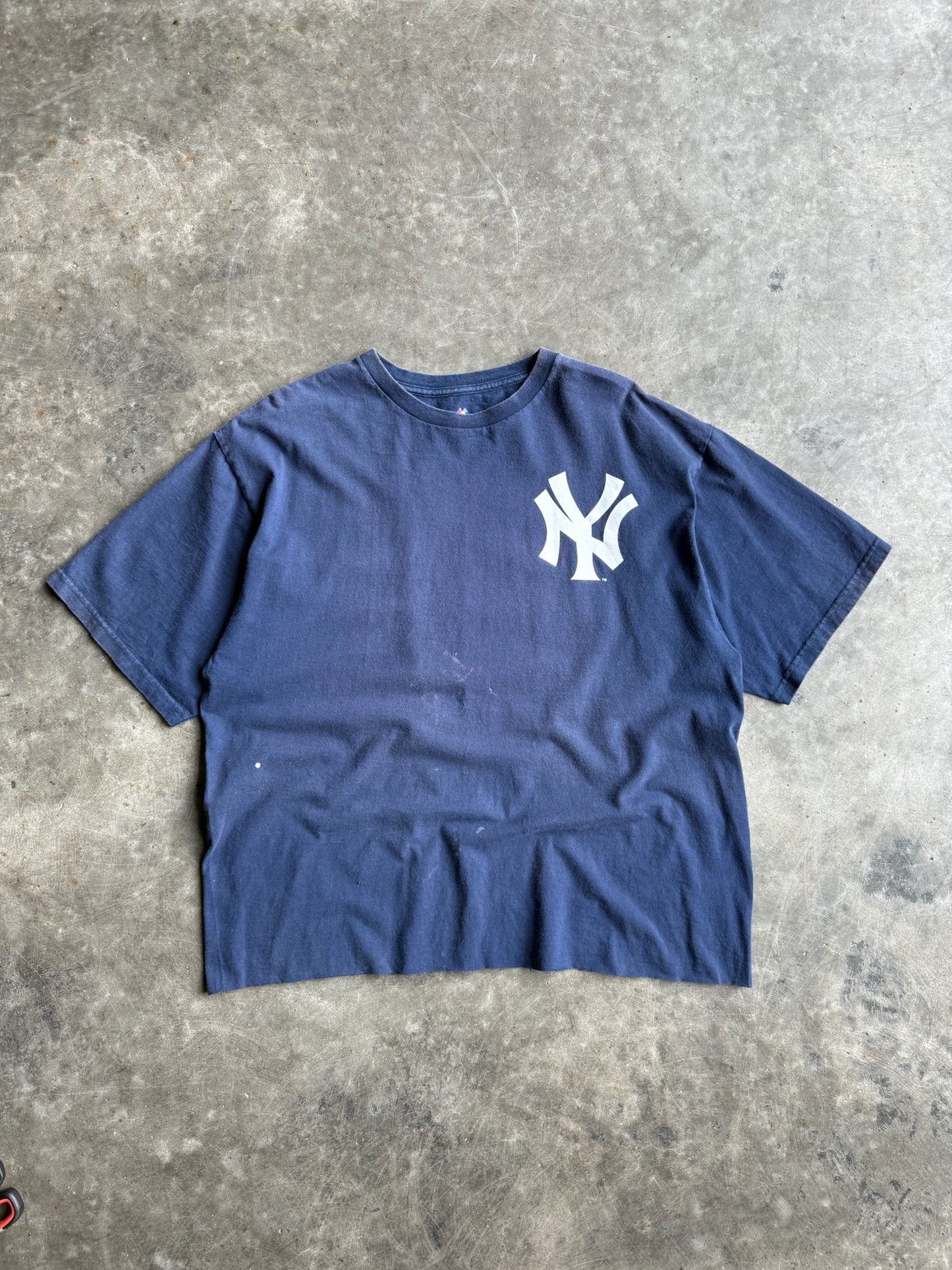 Navy Cropped Yankees Shirt - XL