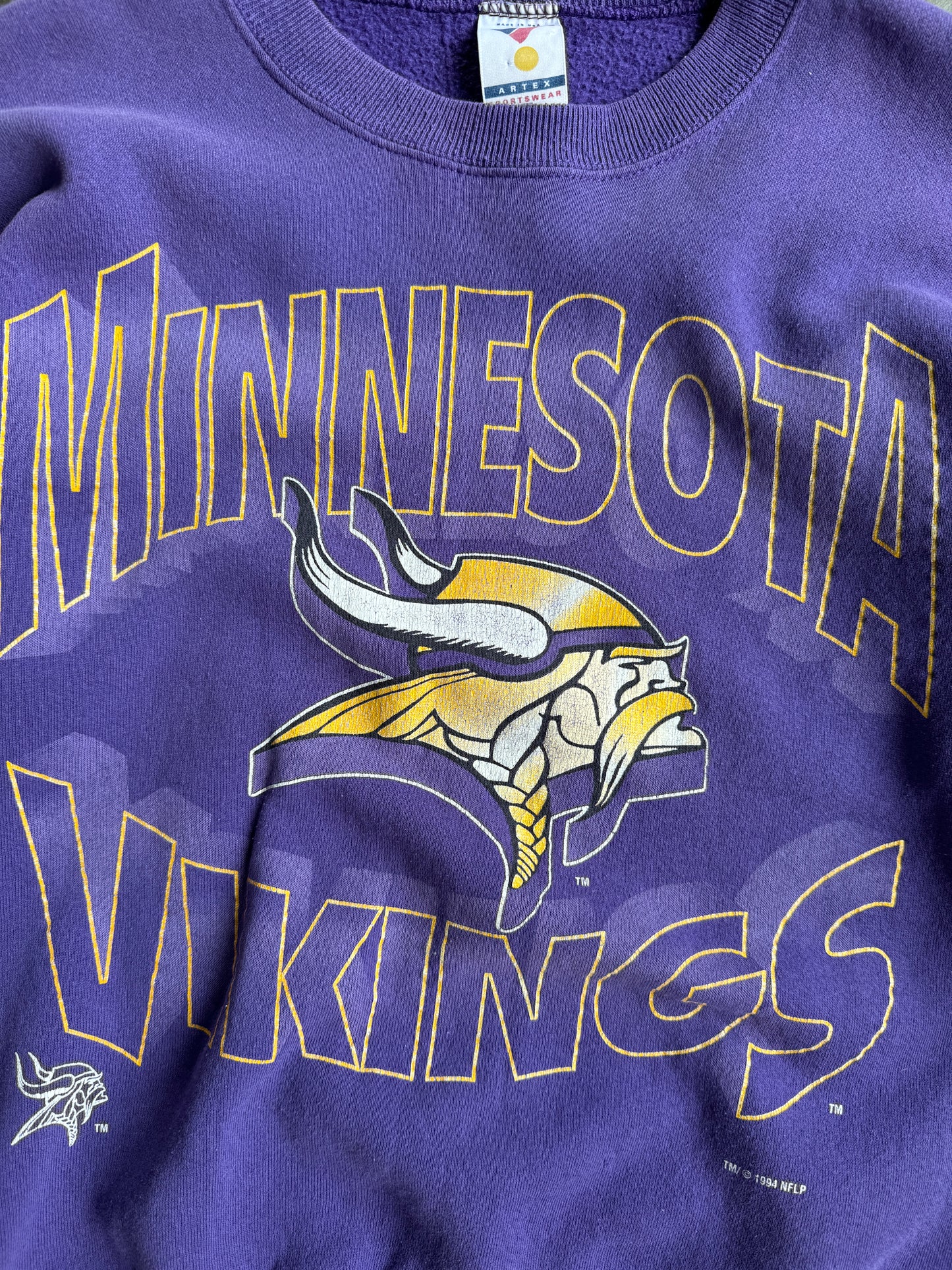 Vintage Minnesota Vikings Crew - L