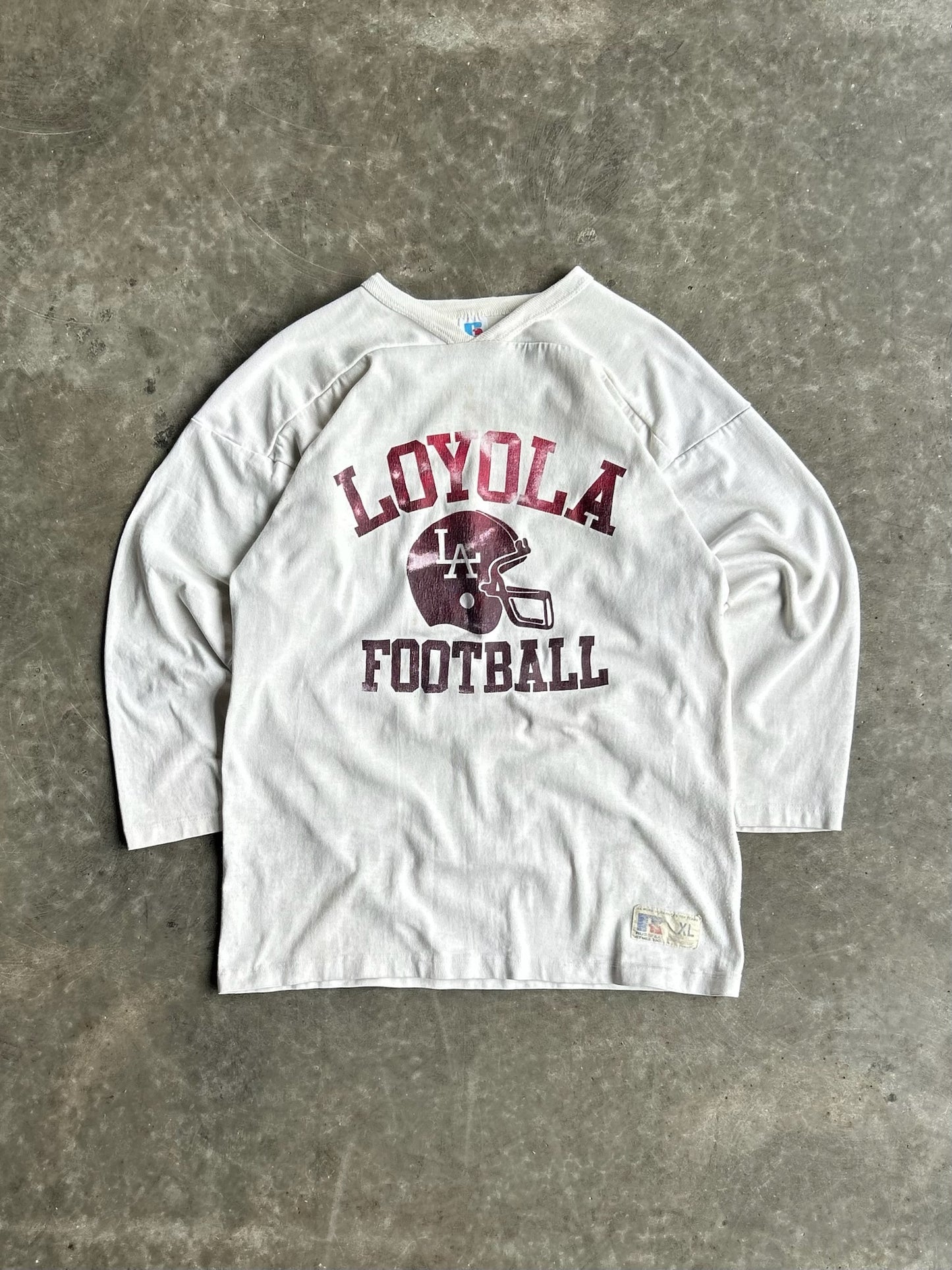 Vintage Russell Athletic Loyola Football Long Sleeve Tee - XL