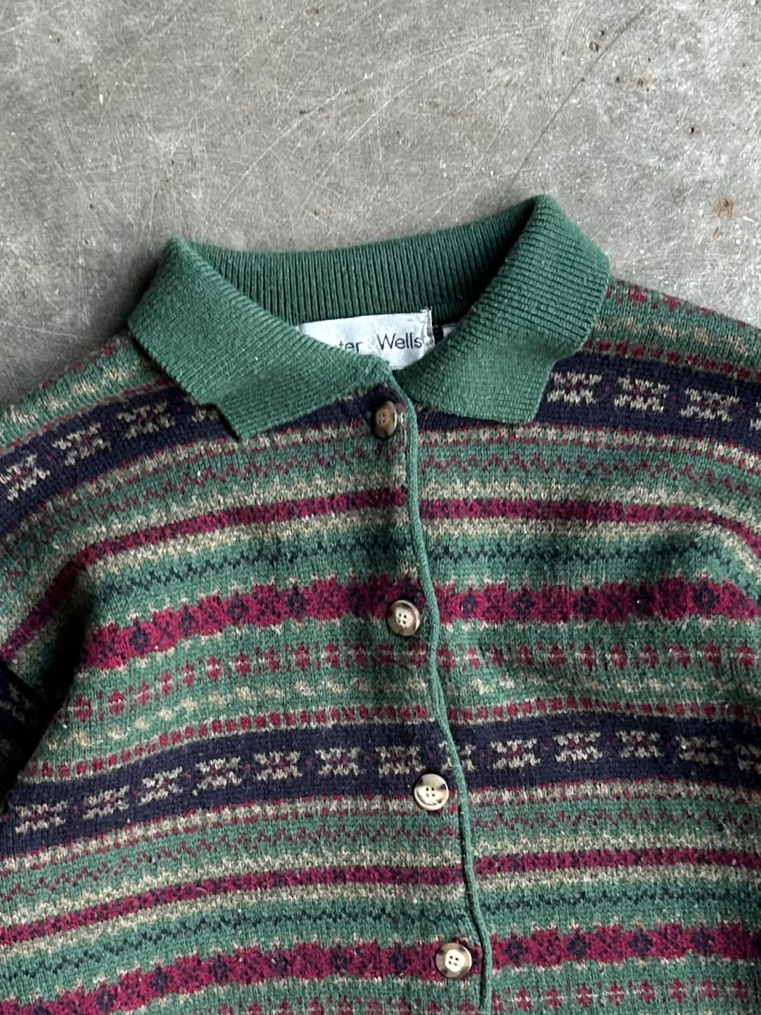 Vintage Baxter & Wells Button Up Sweater - L