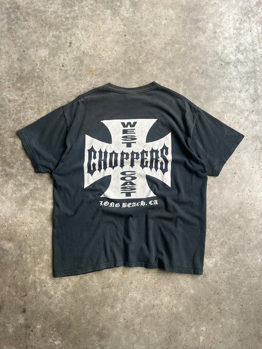 Vintage Black Long Beach West Coast Choppers Shirt - XL