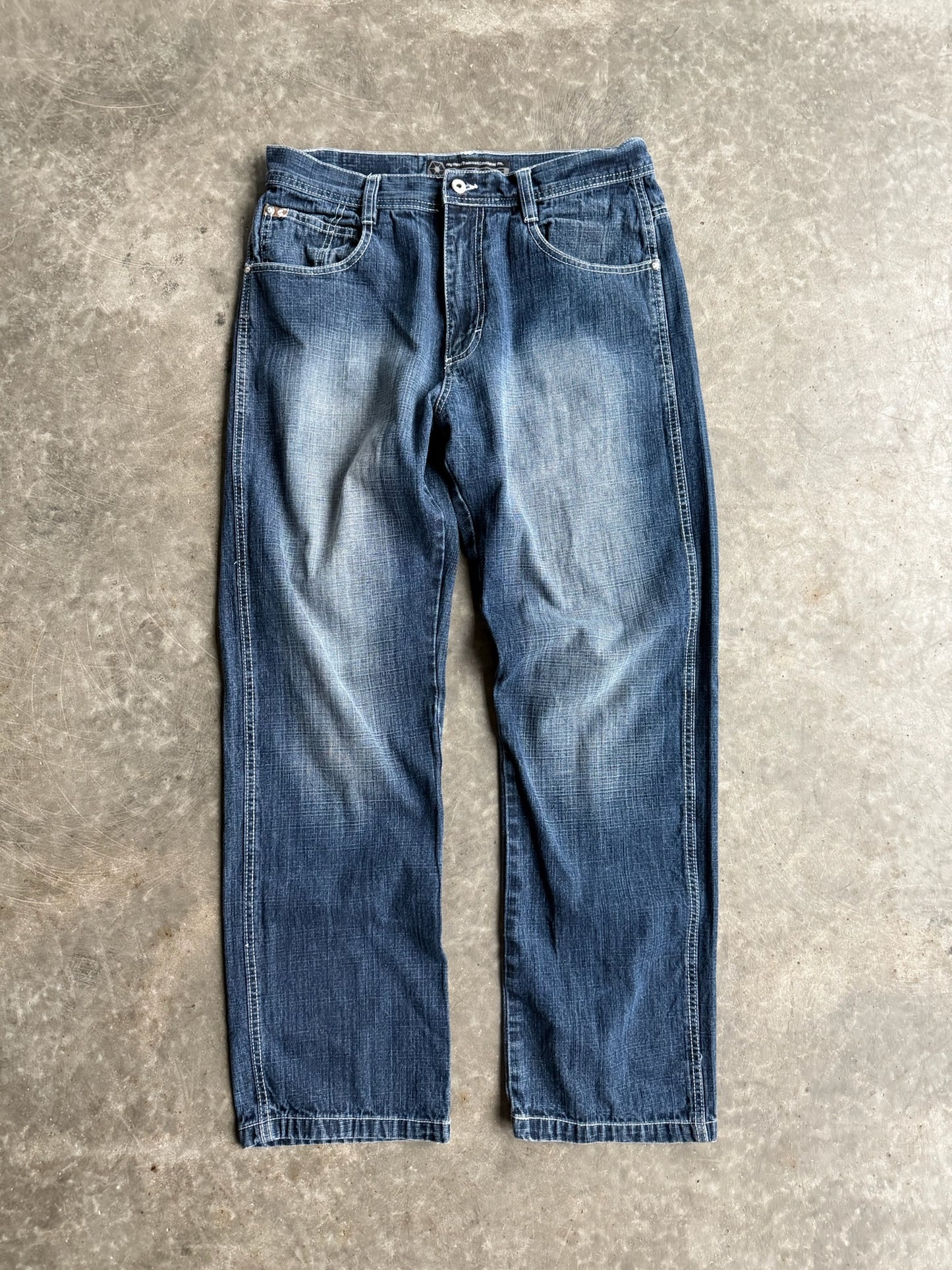 Vintage Faded Dark Wash South Pole Denim Pants - 34